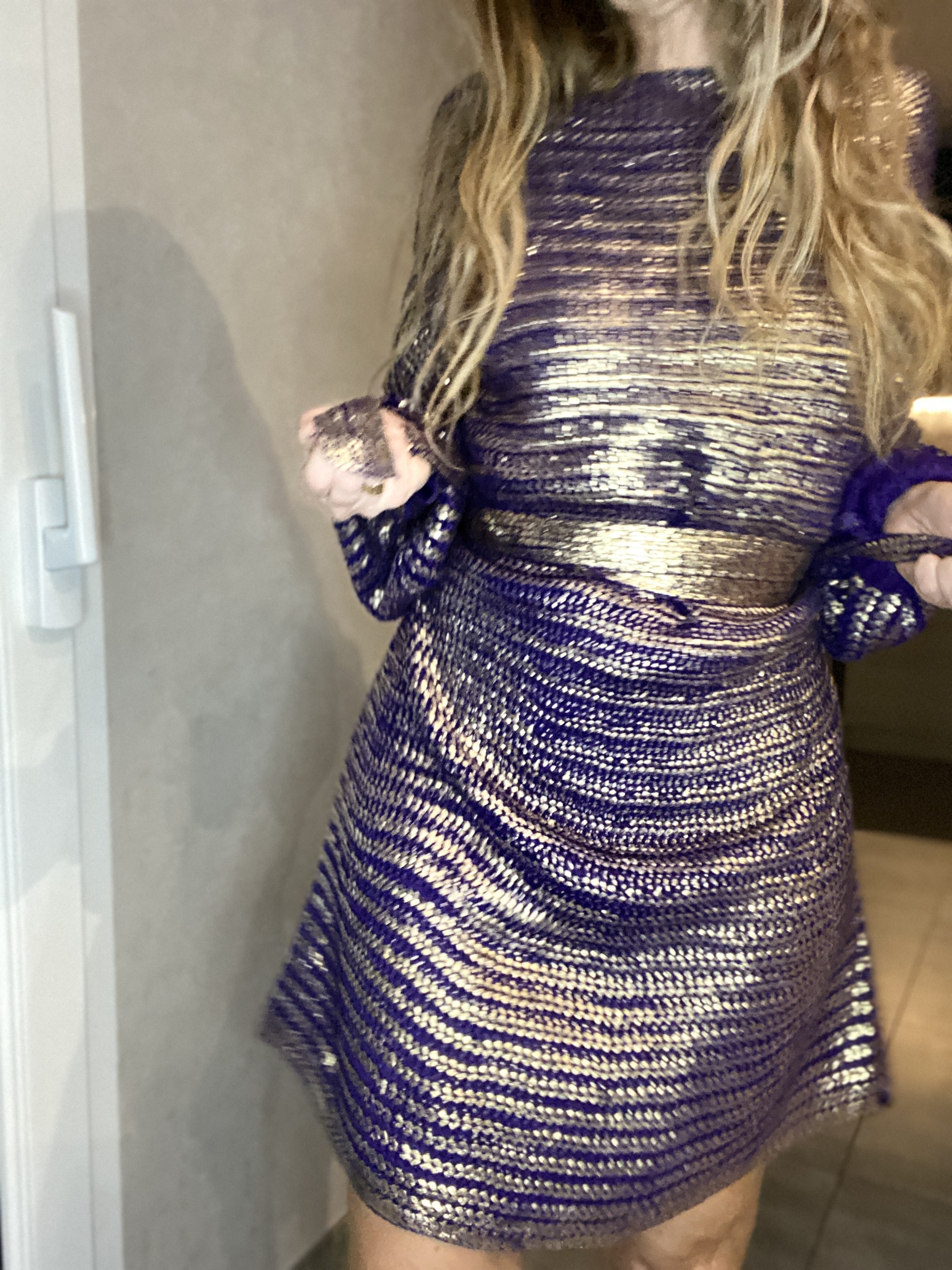 robe en maille violet argenté