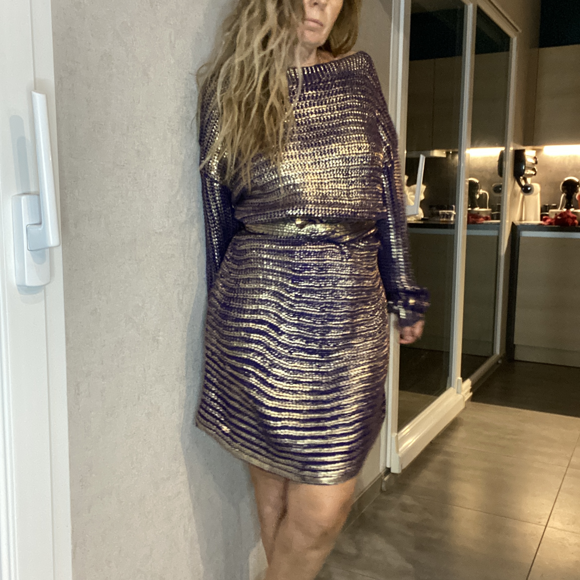 robe en maille violet argenté