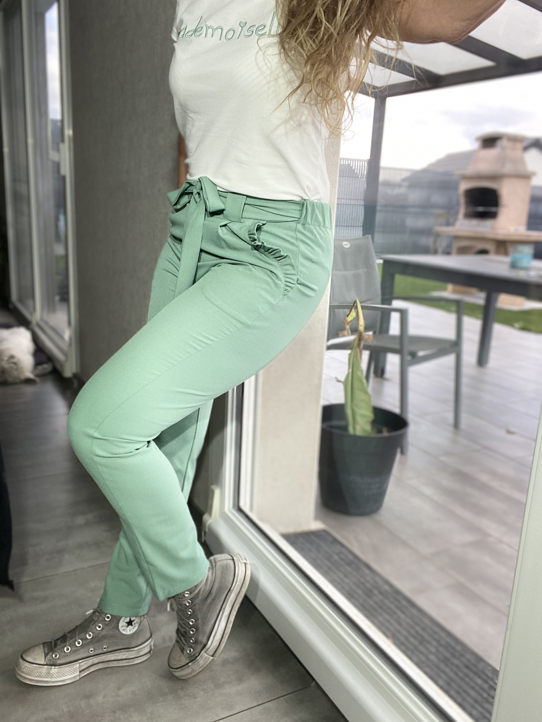 pantalon vert celadon