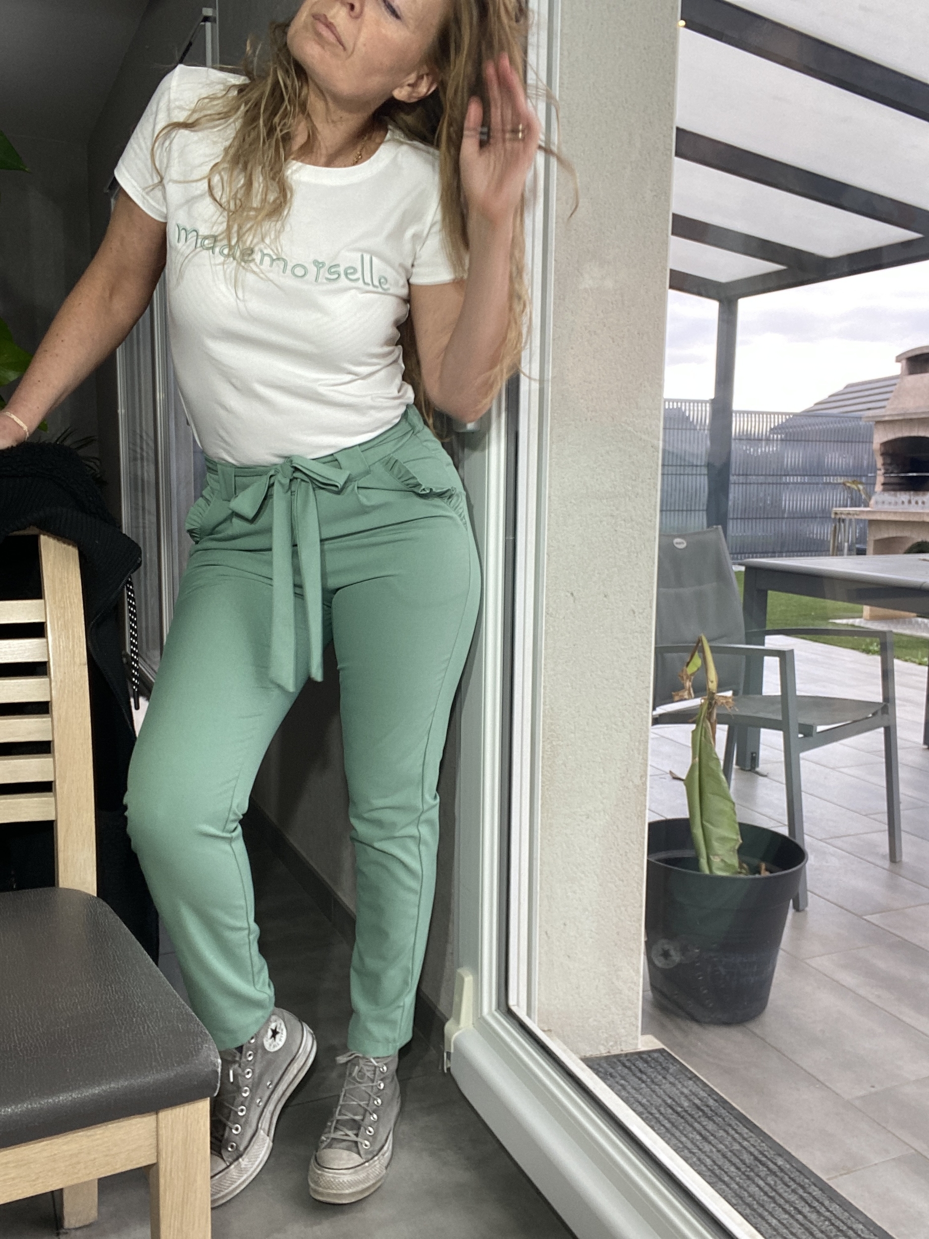 pantalon vert celadon