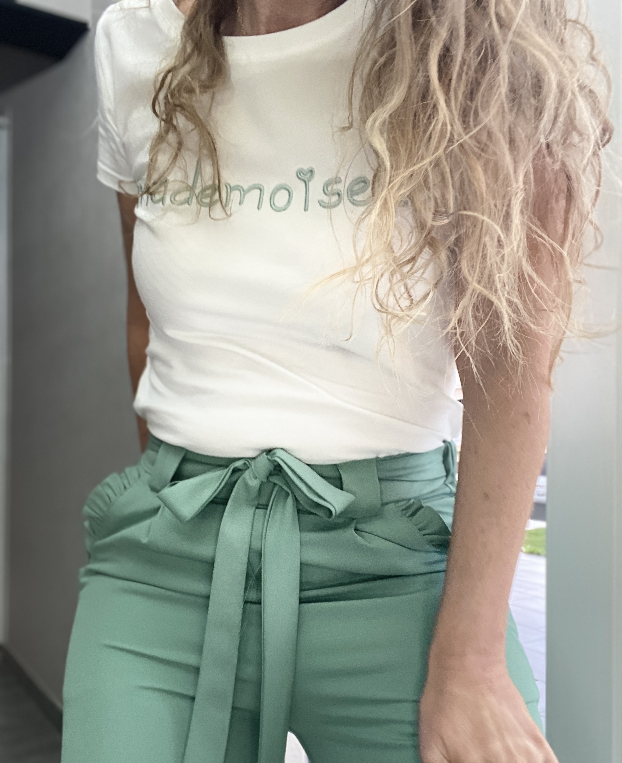 pantalon vert celadon