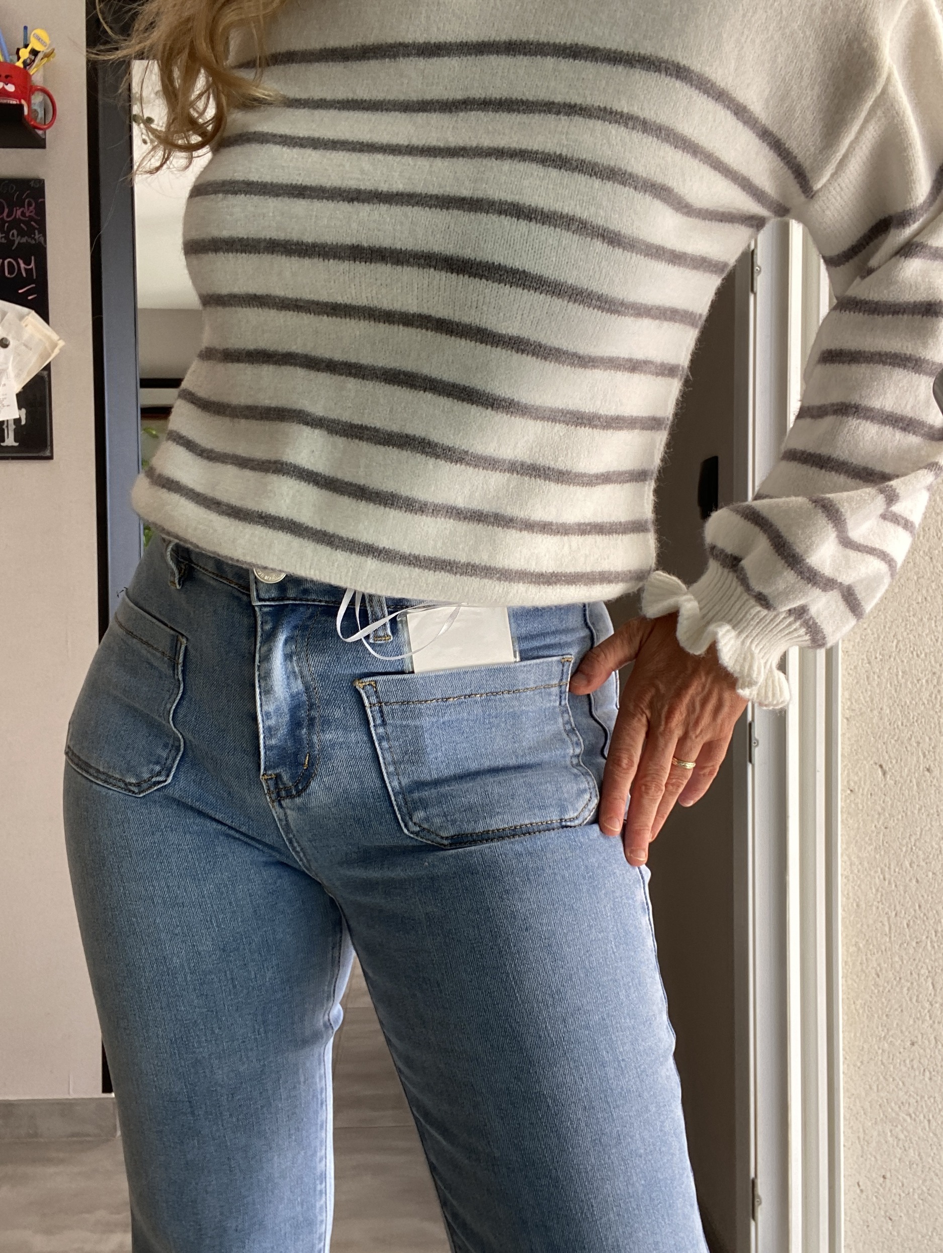 jeans flare bleu