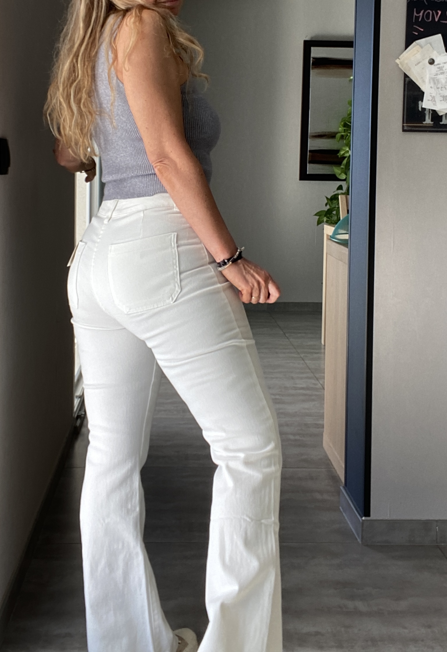 jeans flare blanc