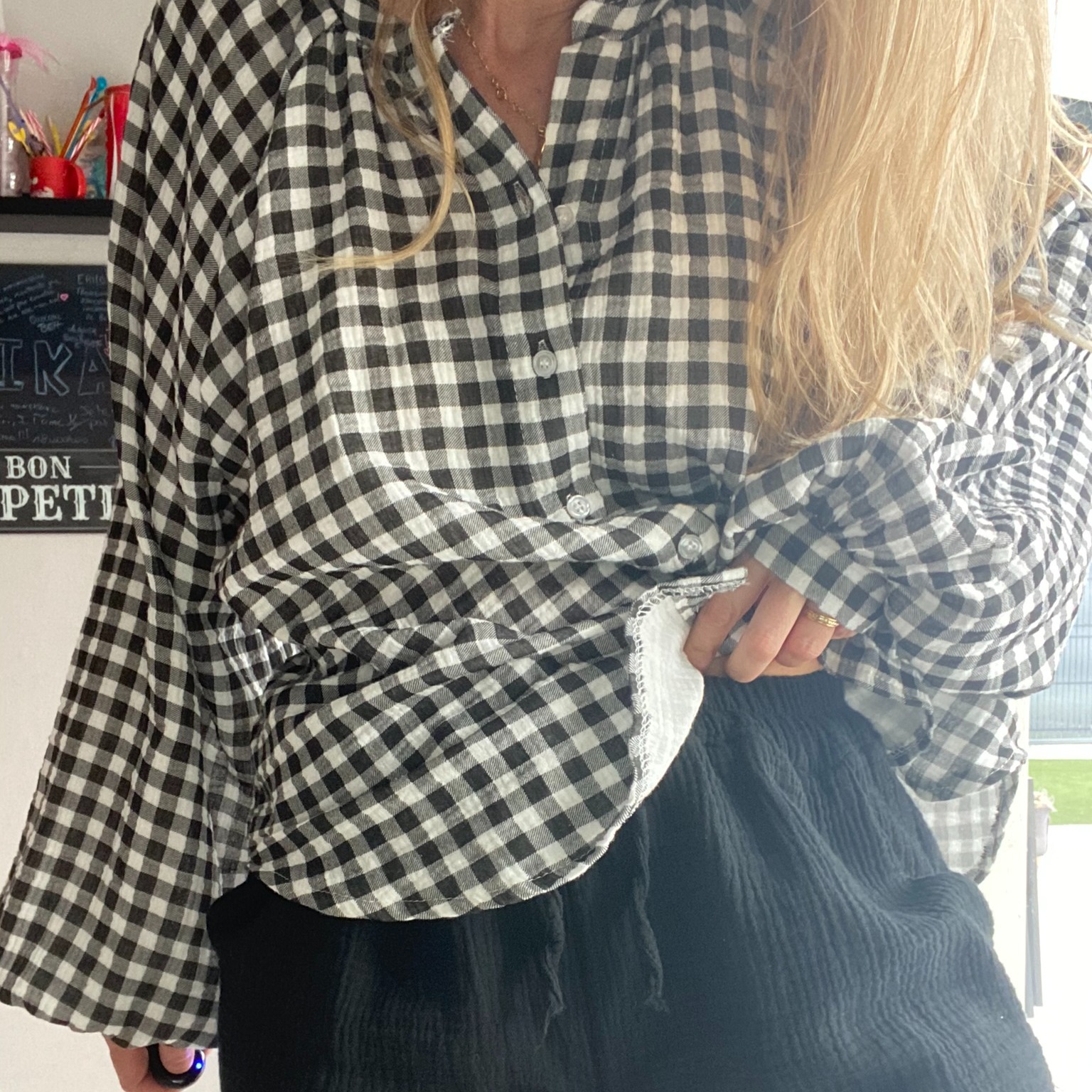 CHEMISE GAZE VICHY BLANC