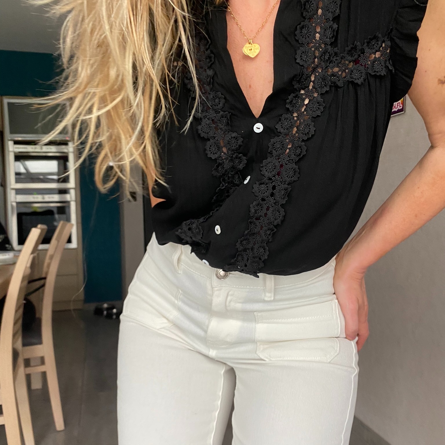 TOP NOIR FLEURS