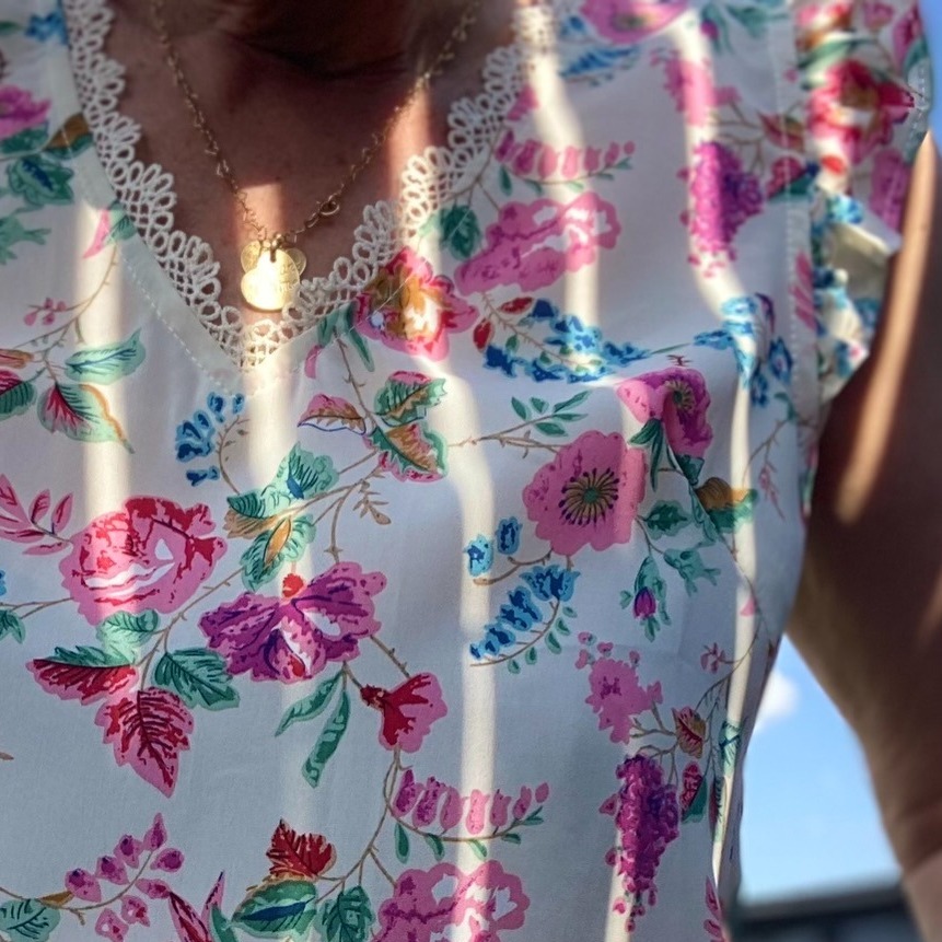 blouse rose fleurie emma ella