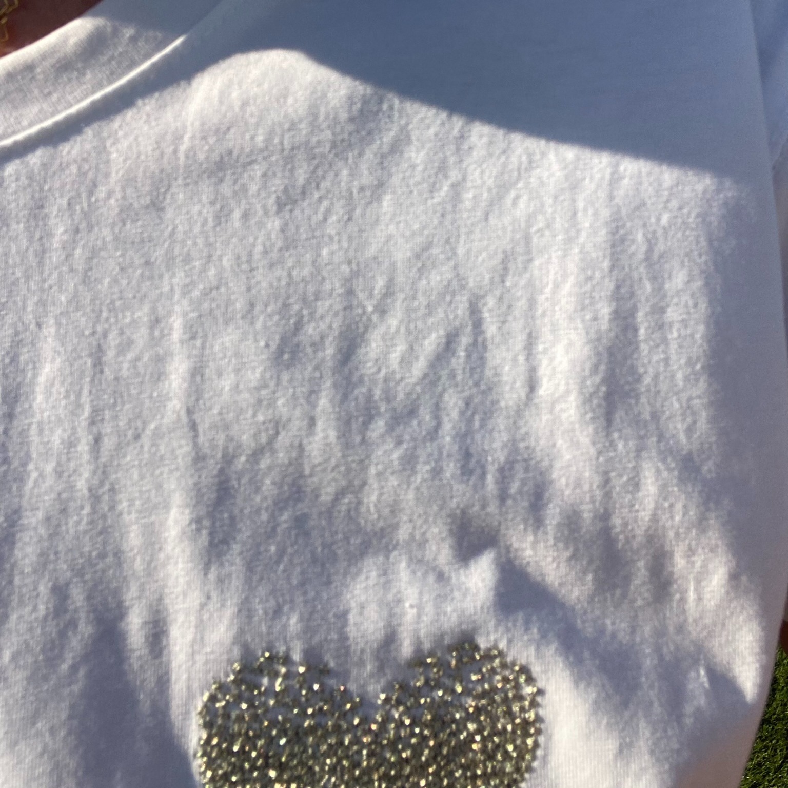 tee shirt blanc coeur doré dégradé brdé