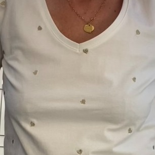 tee shirt blanc petit cœur doré brodé emma ella