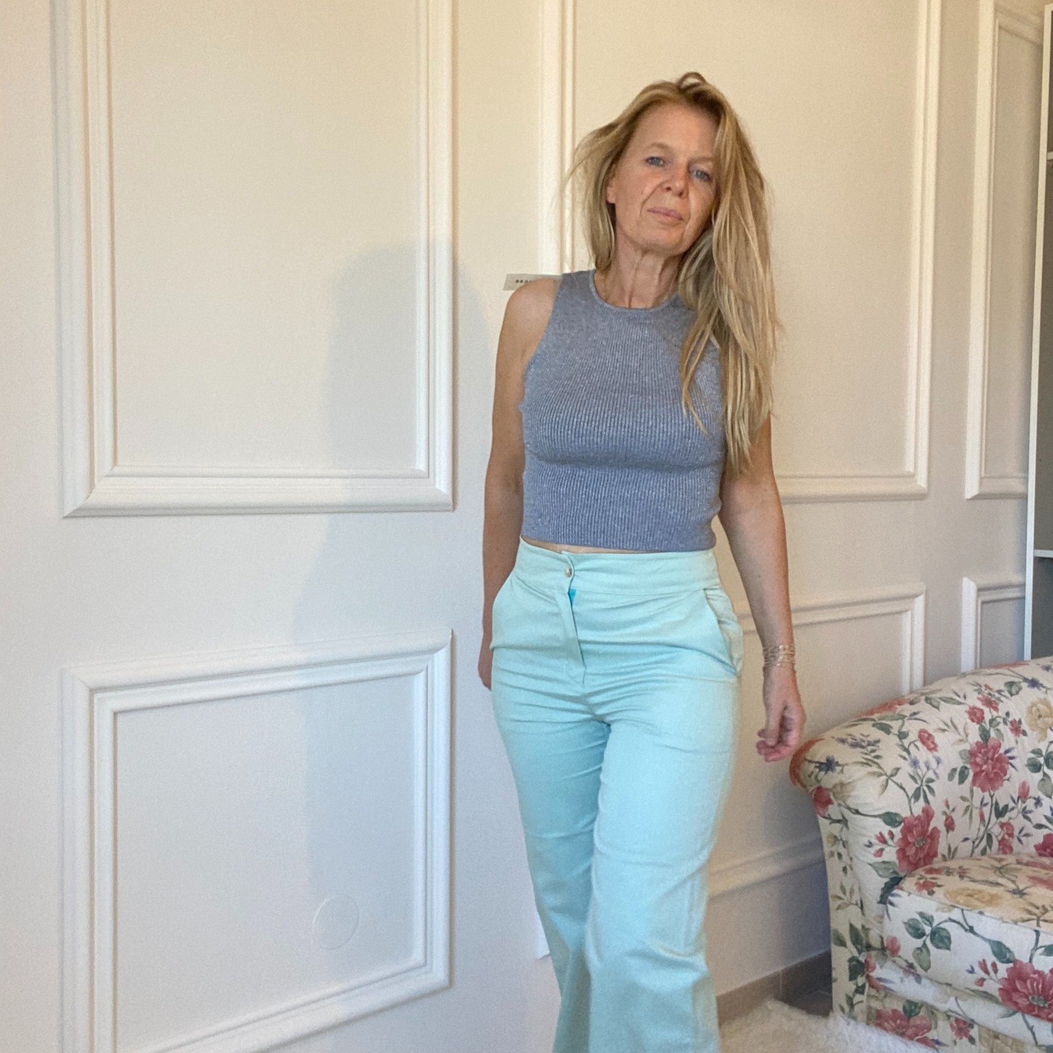 top paillette gris foncé lurex peace nlove