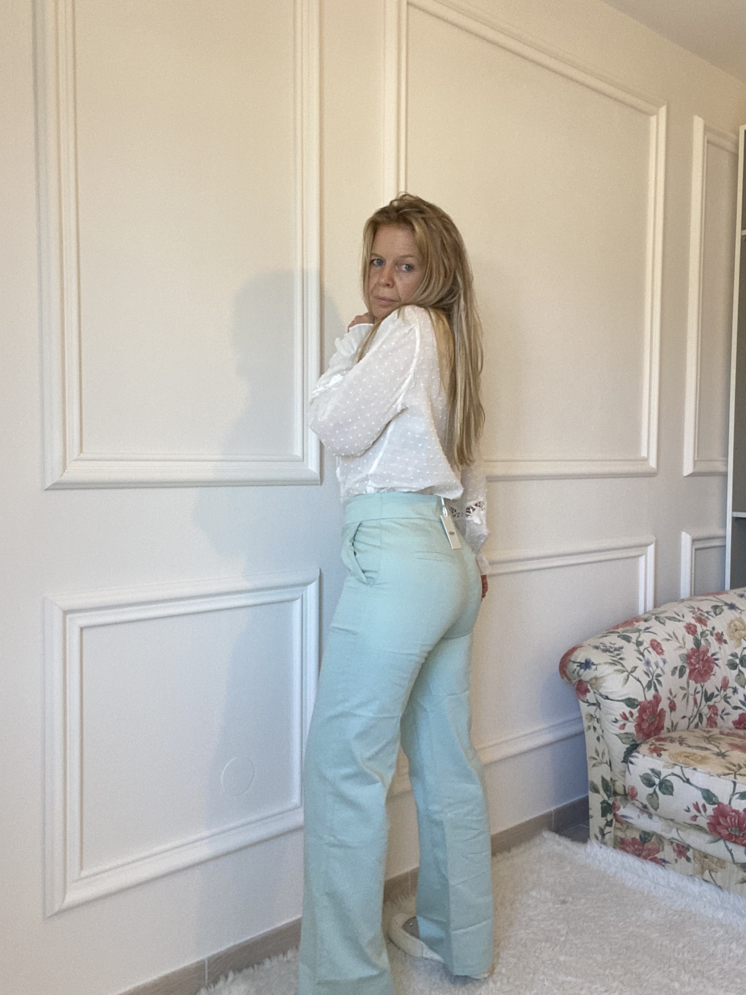 Pantalon vert eau