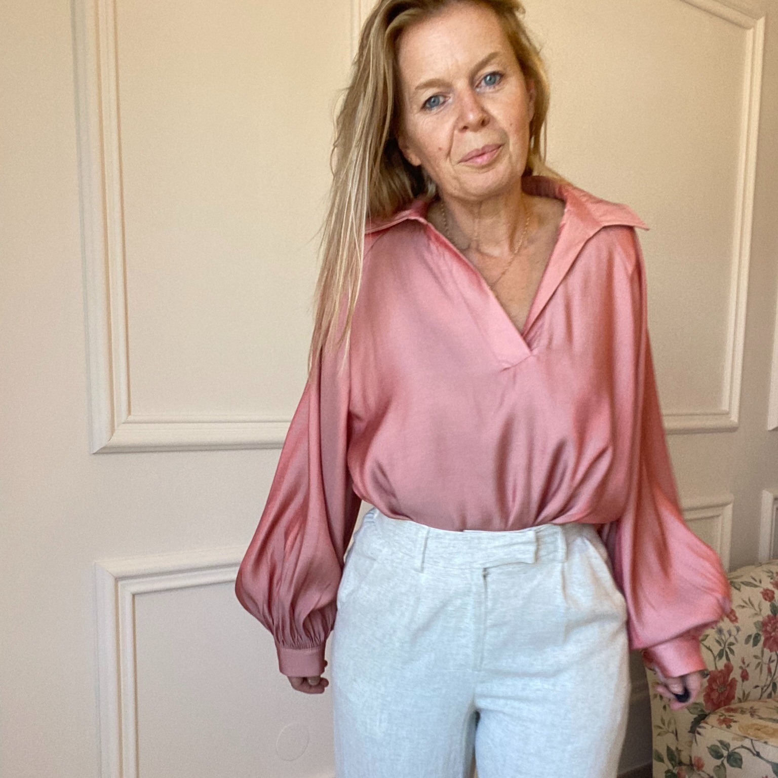 blouse vieux rose irisé