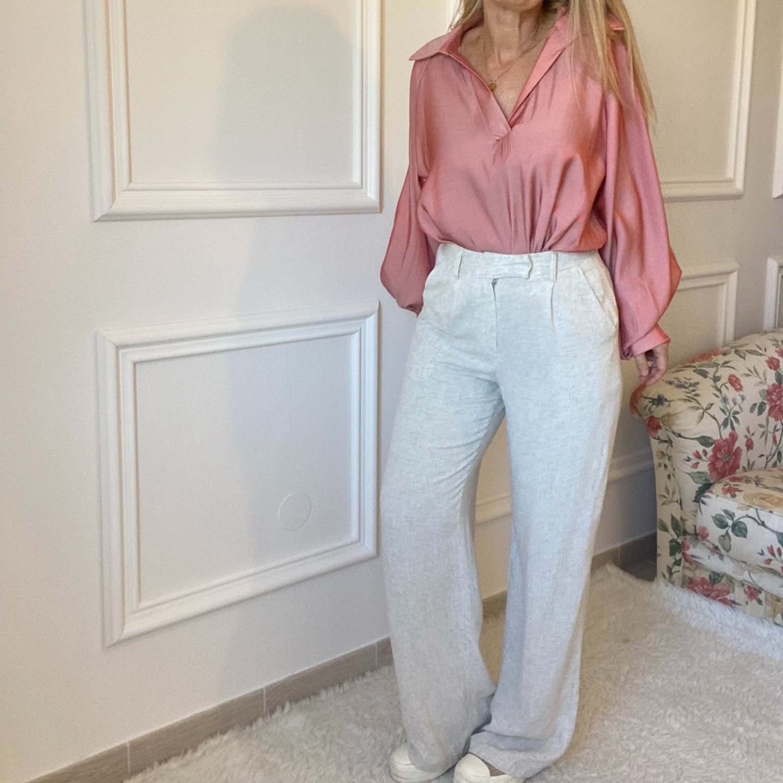 blouse vieux rose satiné