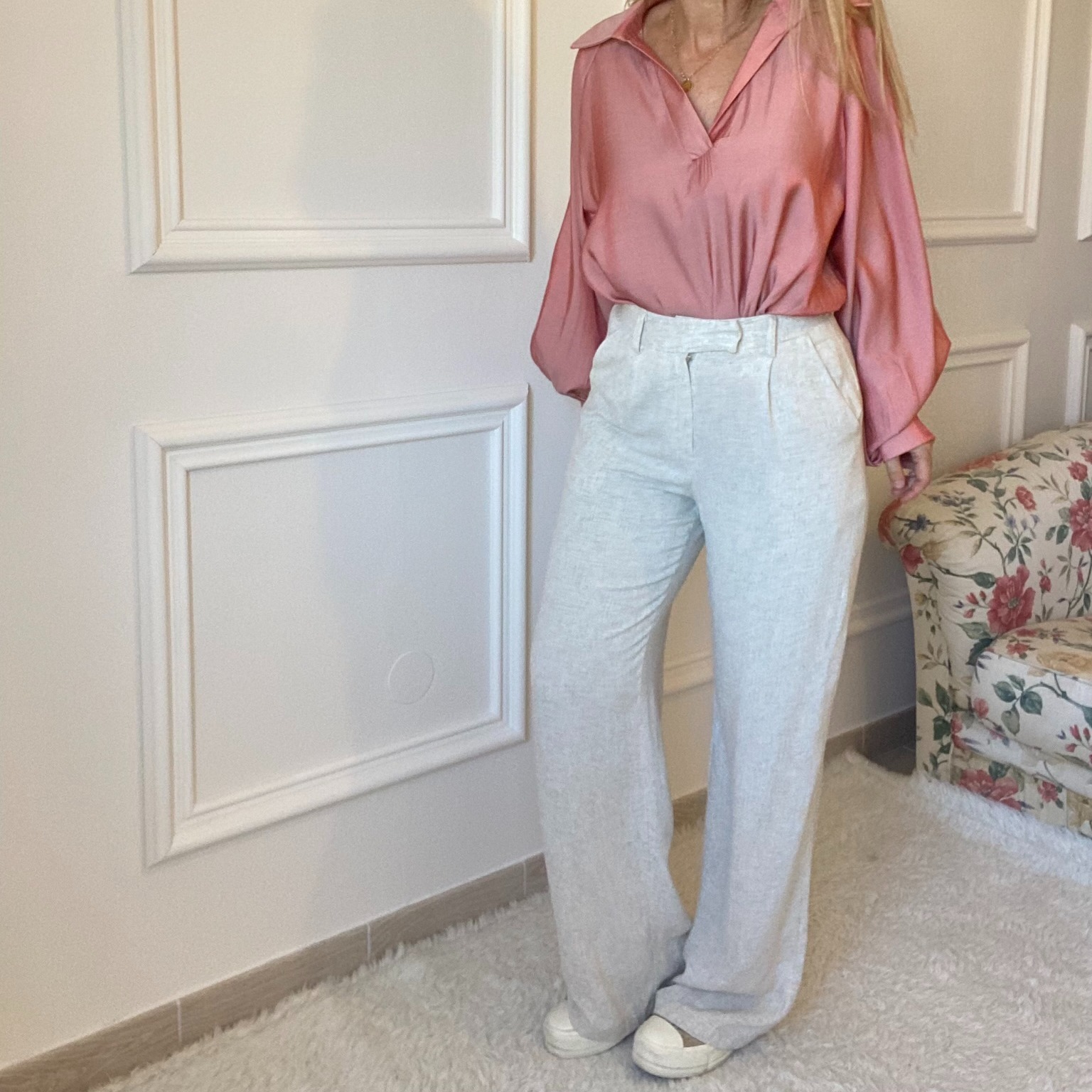 Pantalon en lin beige peace nlove (4)