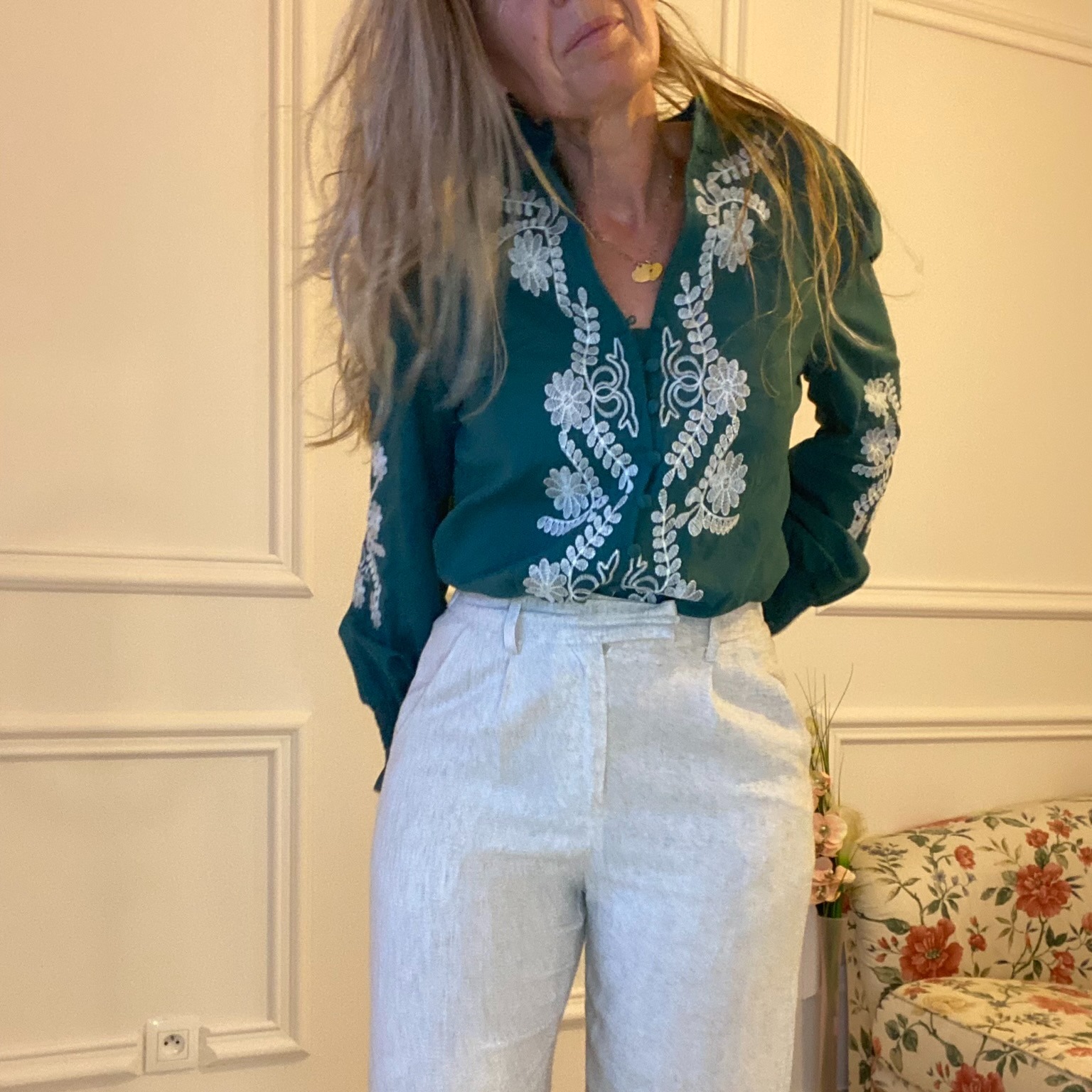 BLOUSE PEACE NLOVE VERT BOUTEILLE (5)