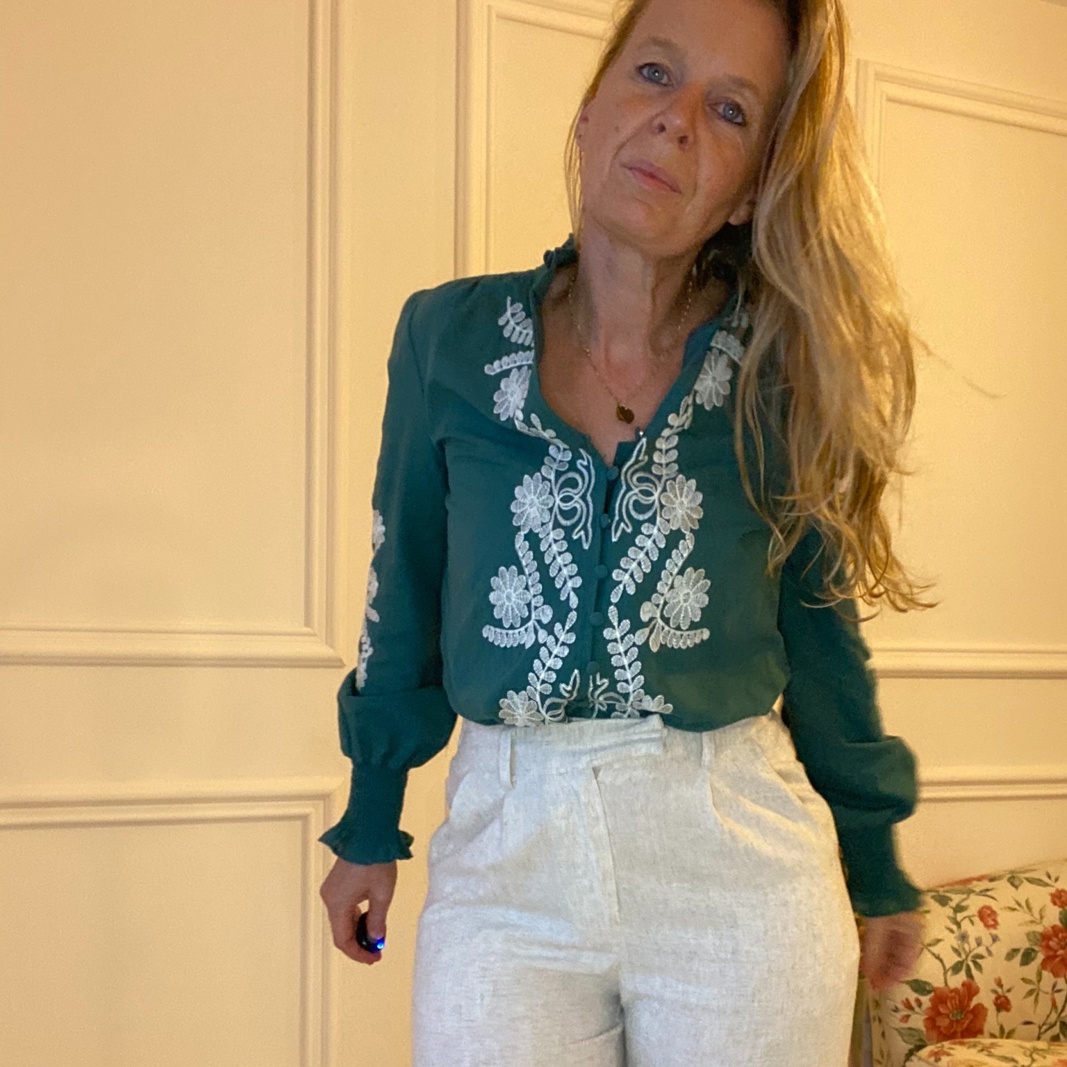 BLOUSE PEACE NLOVE VERT BOUTEILLE (15)