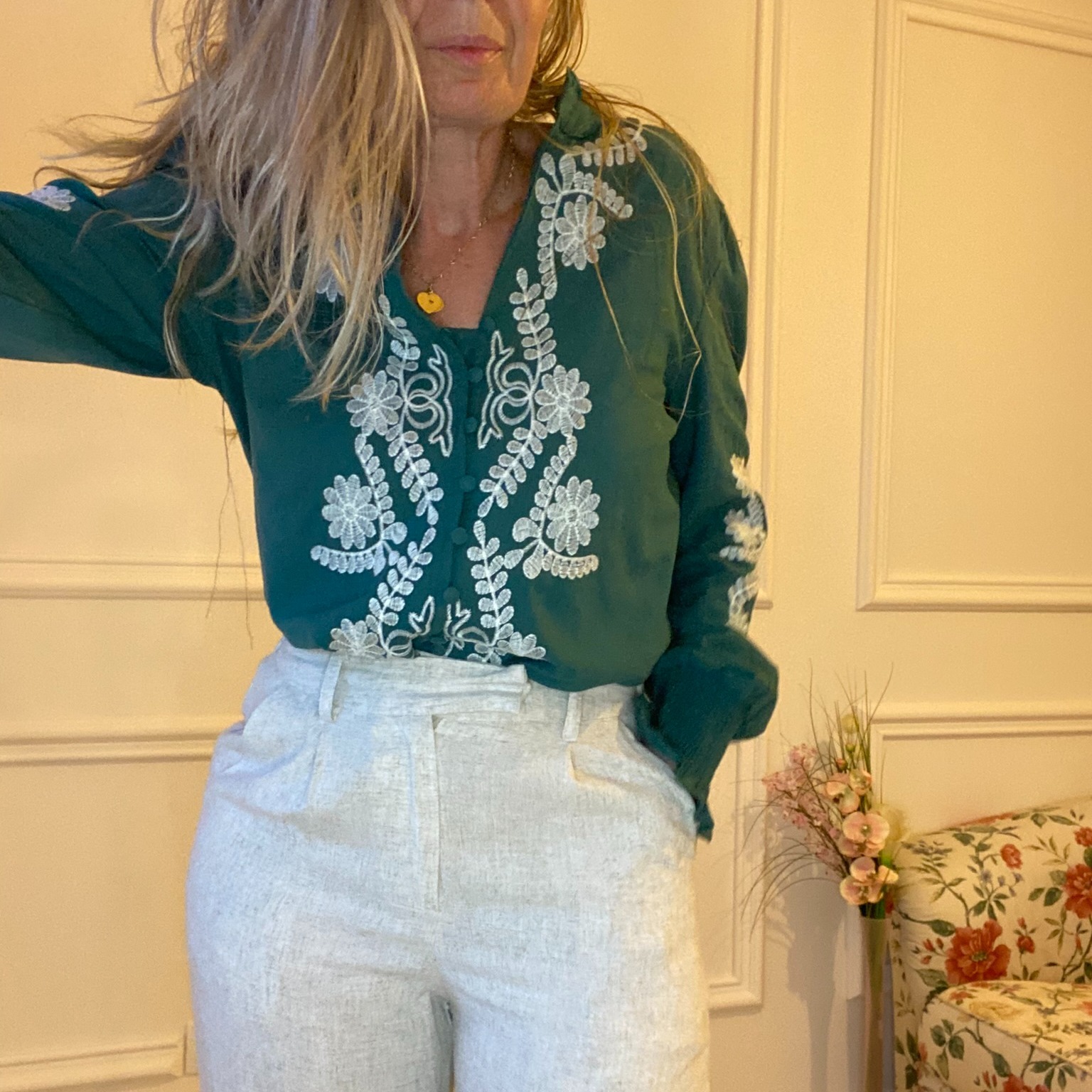 BLOUSE PEACE NLOVE VERT BOUTEILLE (14)