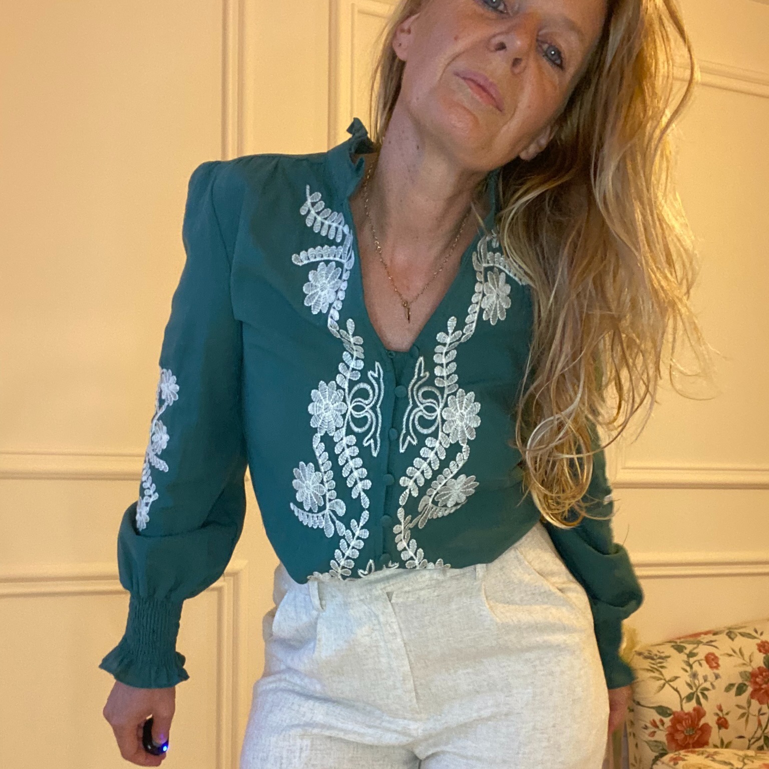 BLOUSE PEACE NLOVE VERT BOUTEILLE (16)