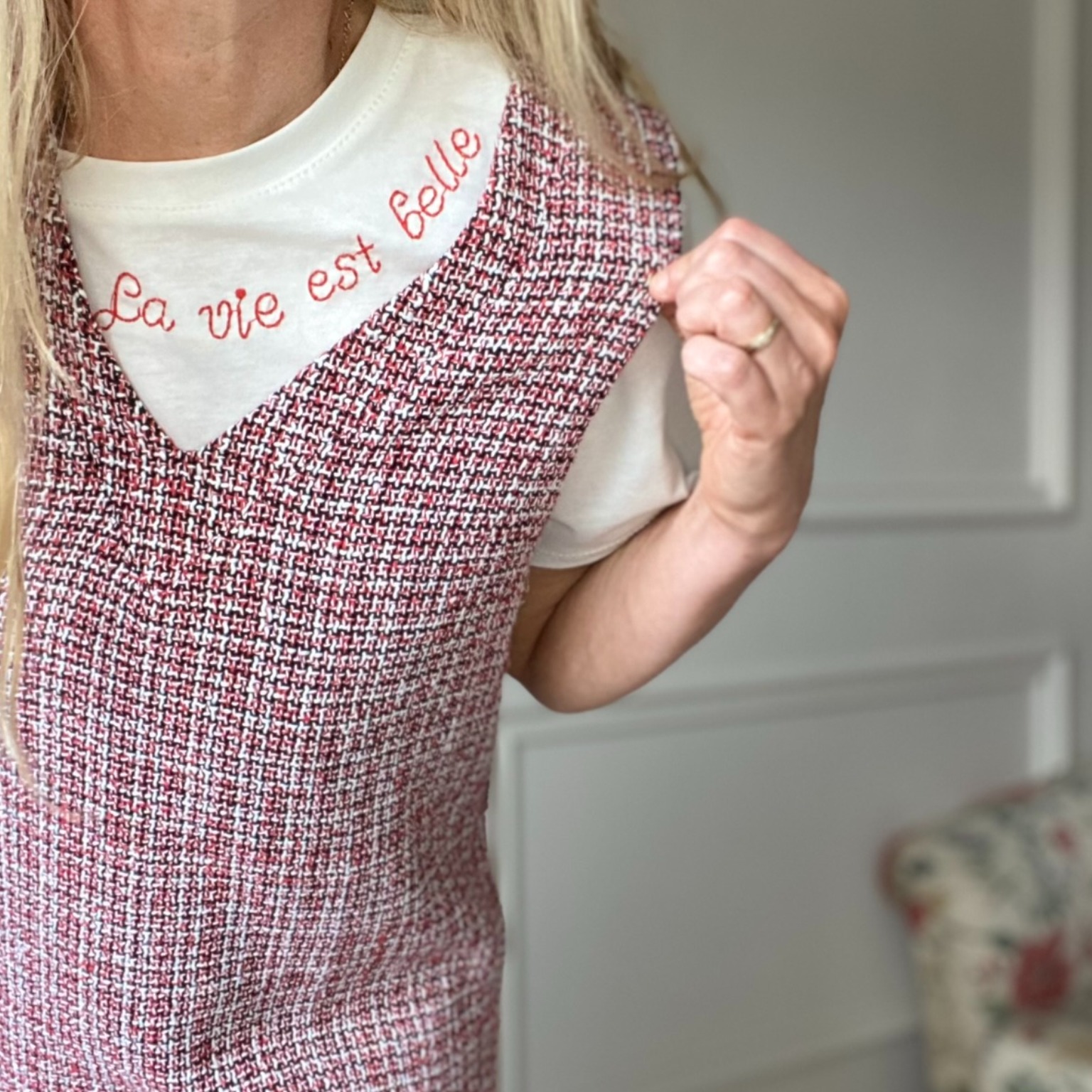 teeshirt la vie est belle rouge