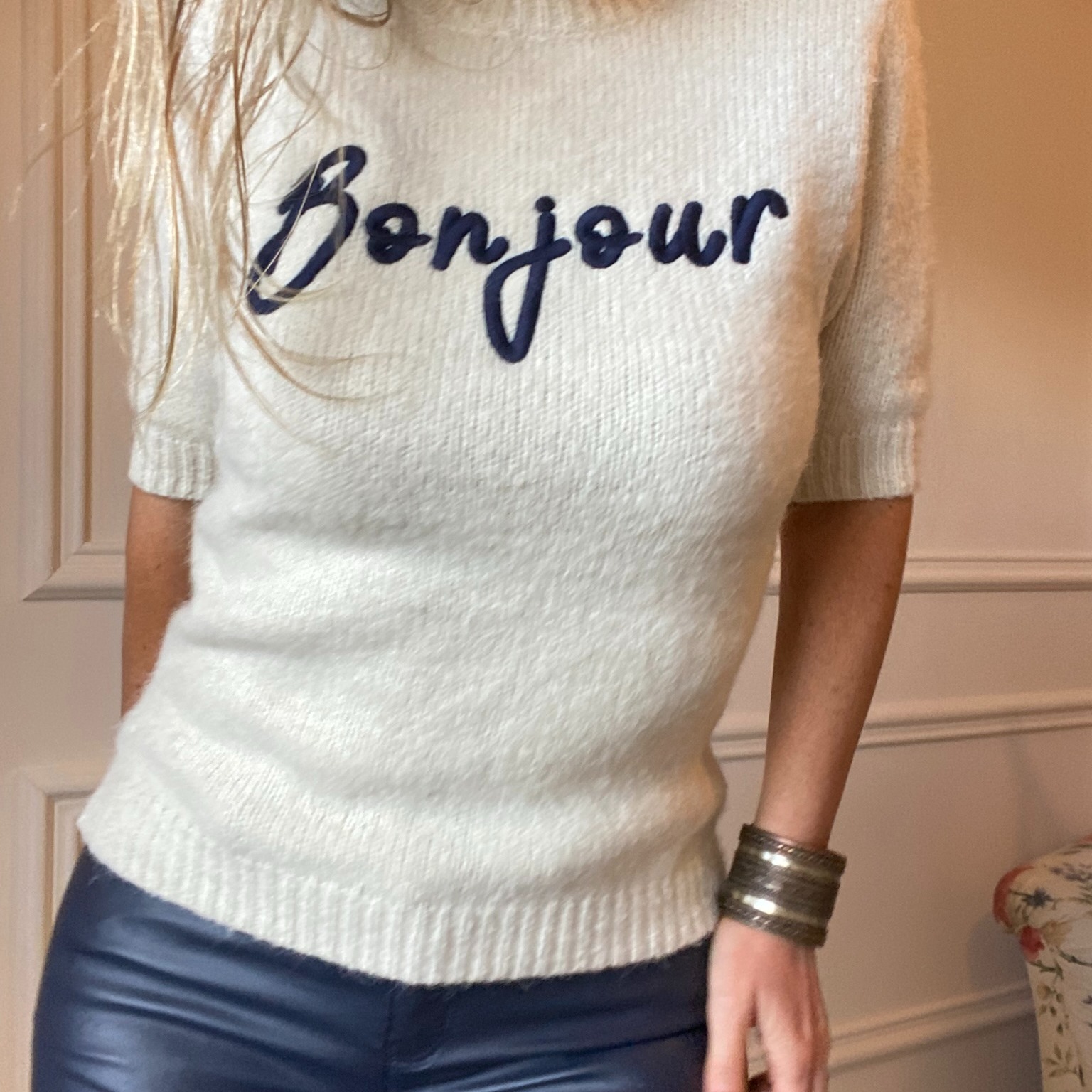 pull bonjour maille douce doux écru SARAH JOHN - VERSION M -  (16)