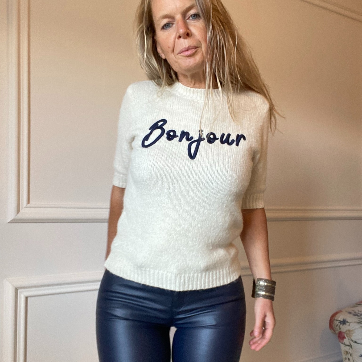 pull bonjour maille douce doux écru SARAH JOHN - VERSION M -  (7)
