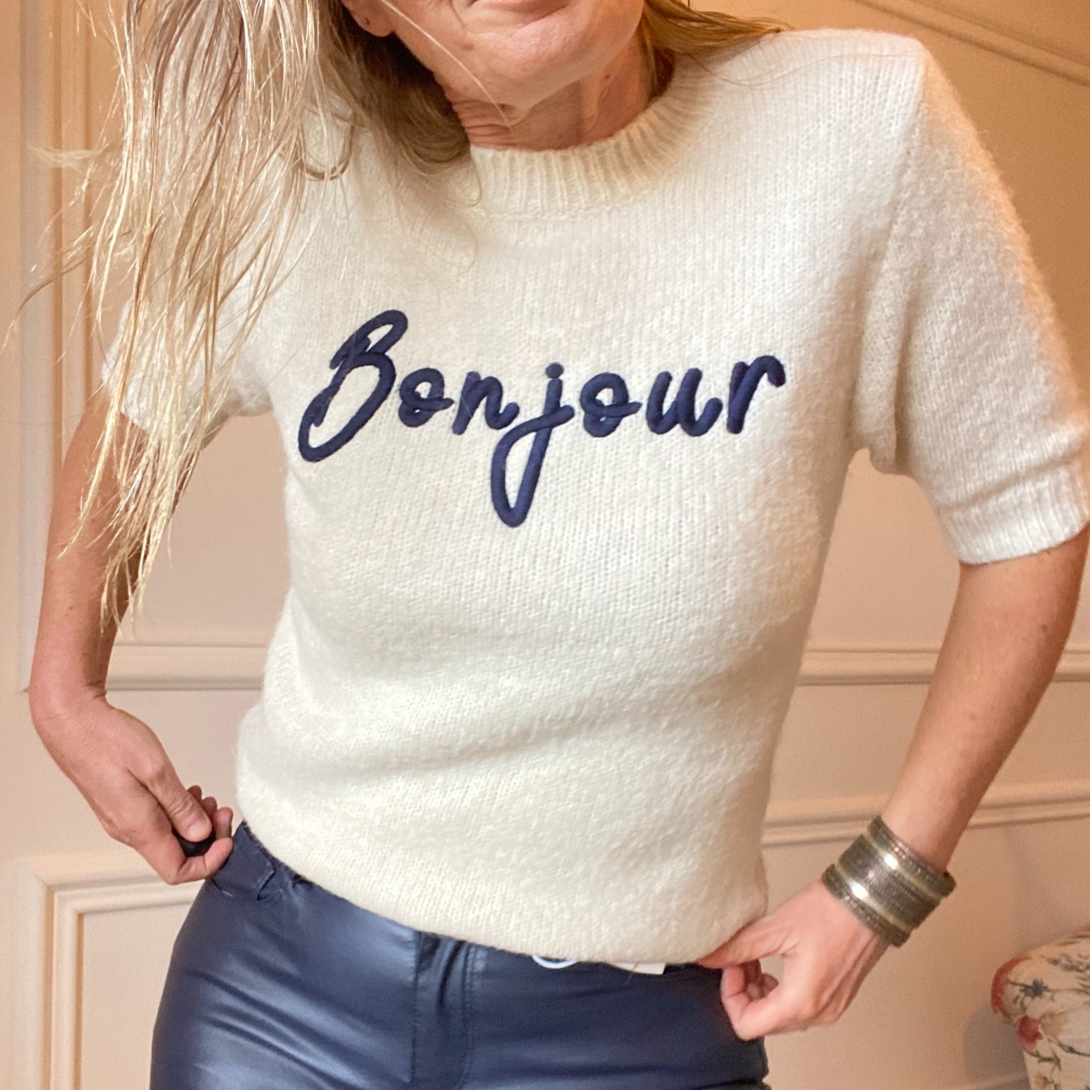 pull bonjour maille douce doux écru SARAH JOHN - VERSION M -  (13)