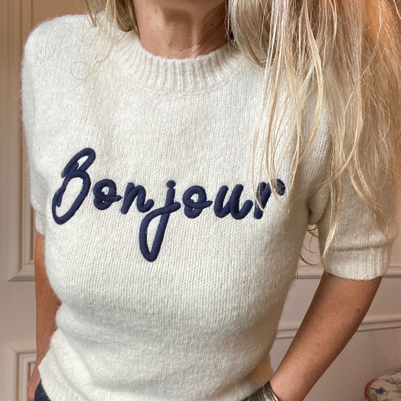 pull bonjour maille douce doux écru SARAH JOHN - VERSION M -  (8)