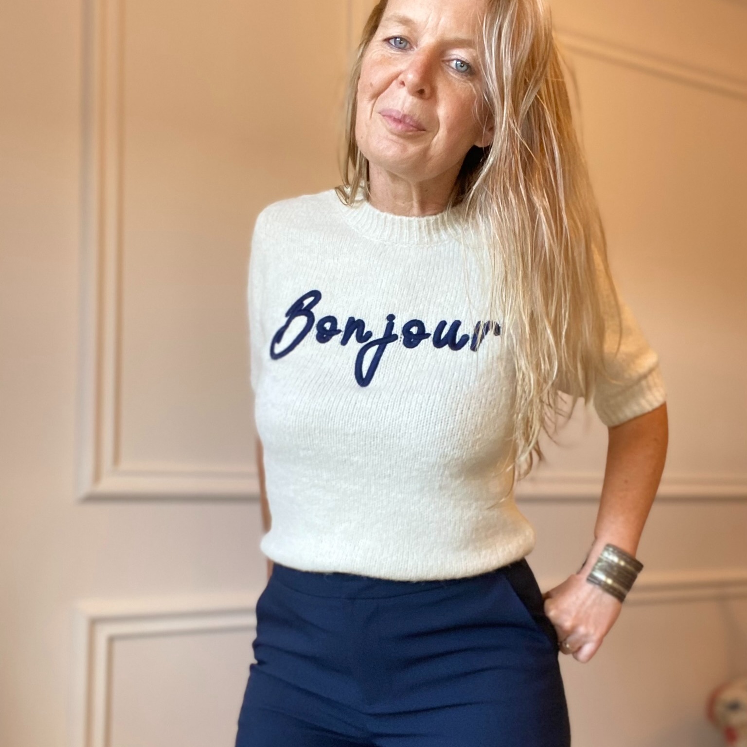 pull bonjour maille douce doux écru SARAH JOHN - VERSION M -  (27)