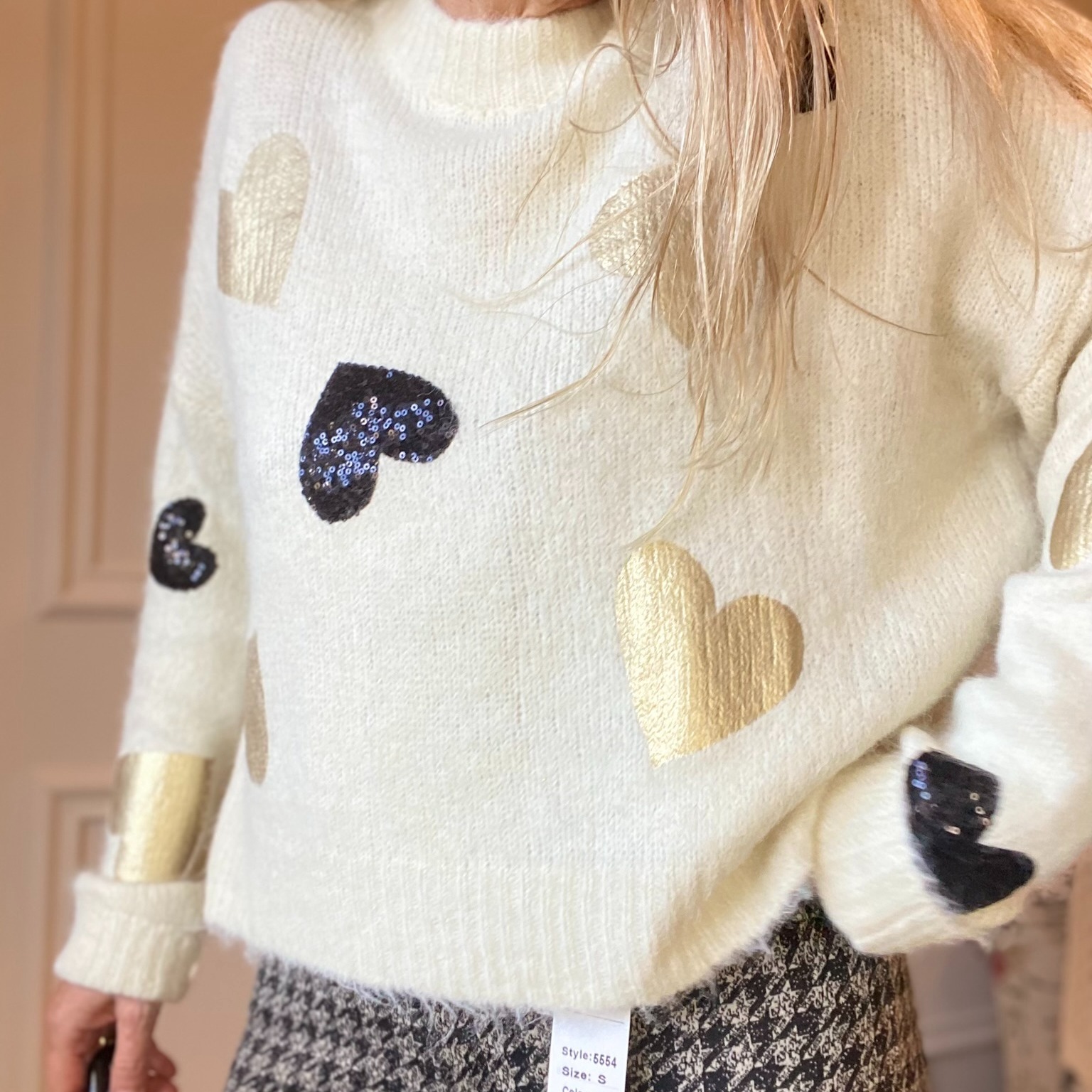 pull maille douceur SARAH JOHN - VERSION M - coeur (2)