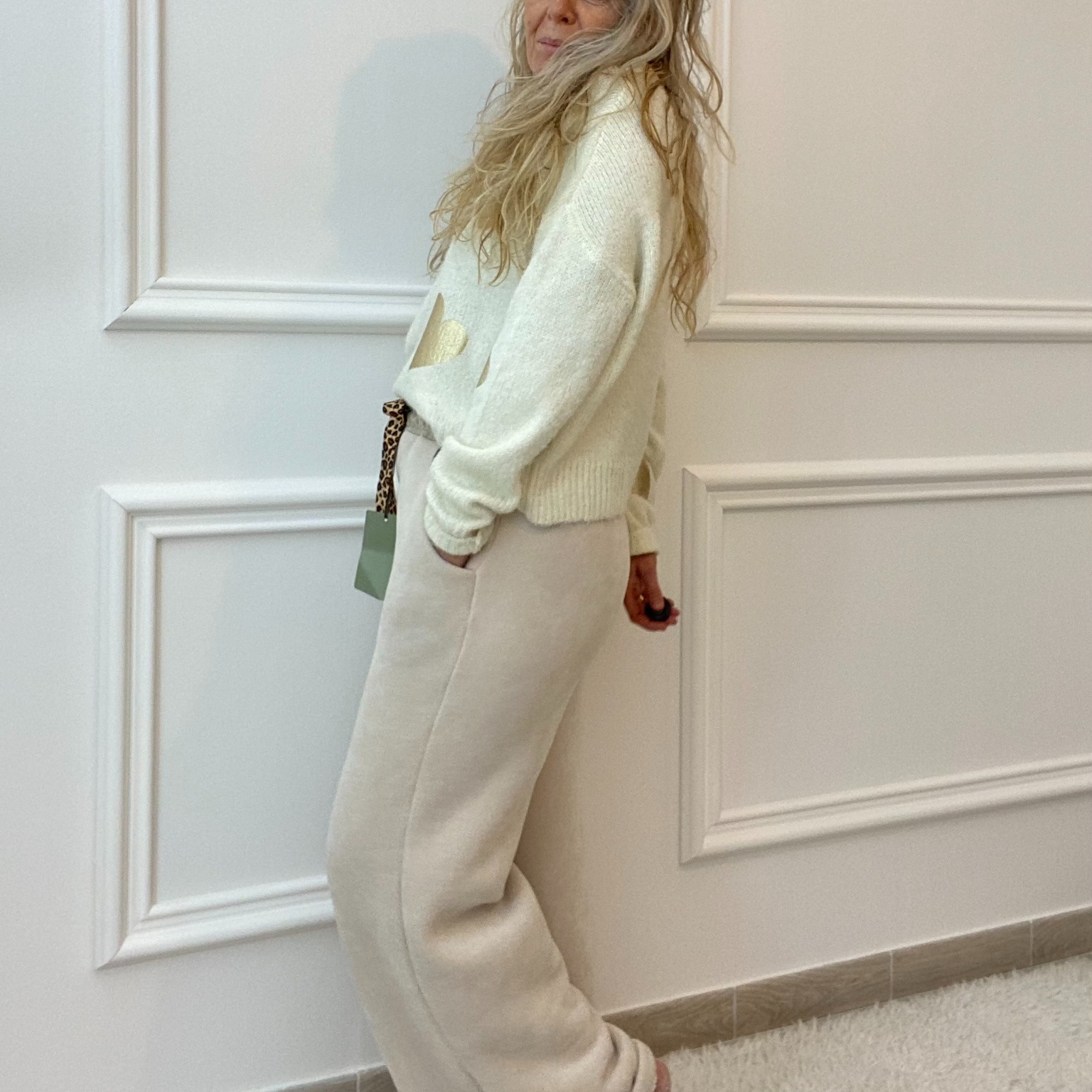 PANTALON POLAIRE CHAUD VELOURS BEIGE DOUX (4)