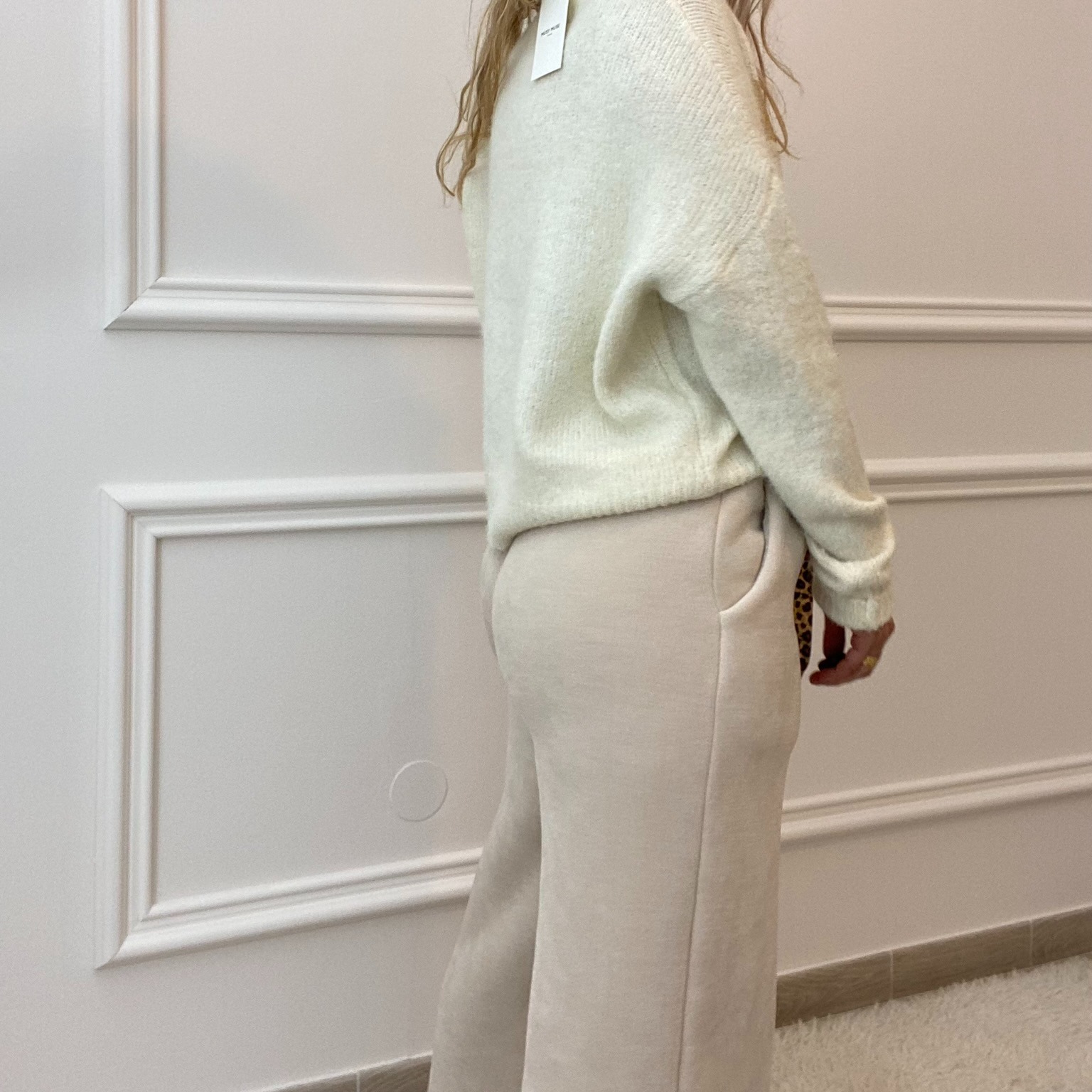 PANTALON POLAIRE CHAUD VELOURS BEIGE DOUX (5)