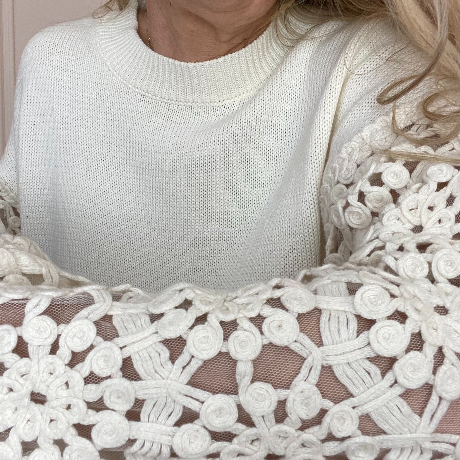 carla giannini pull manche broderie blanc (3)