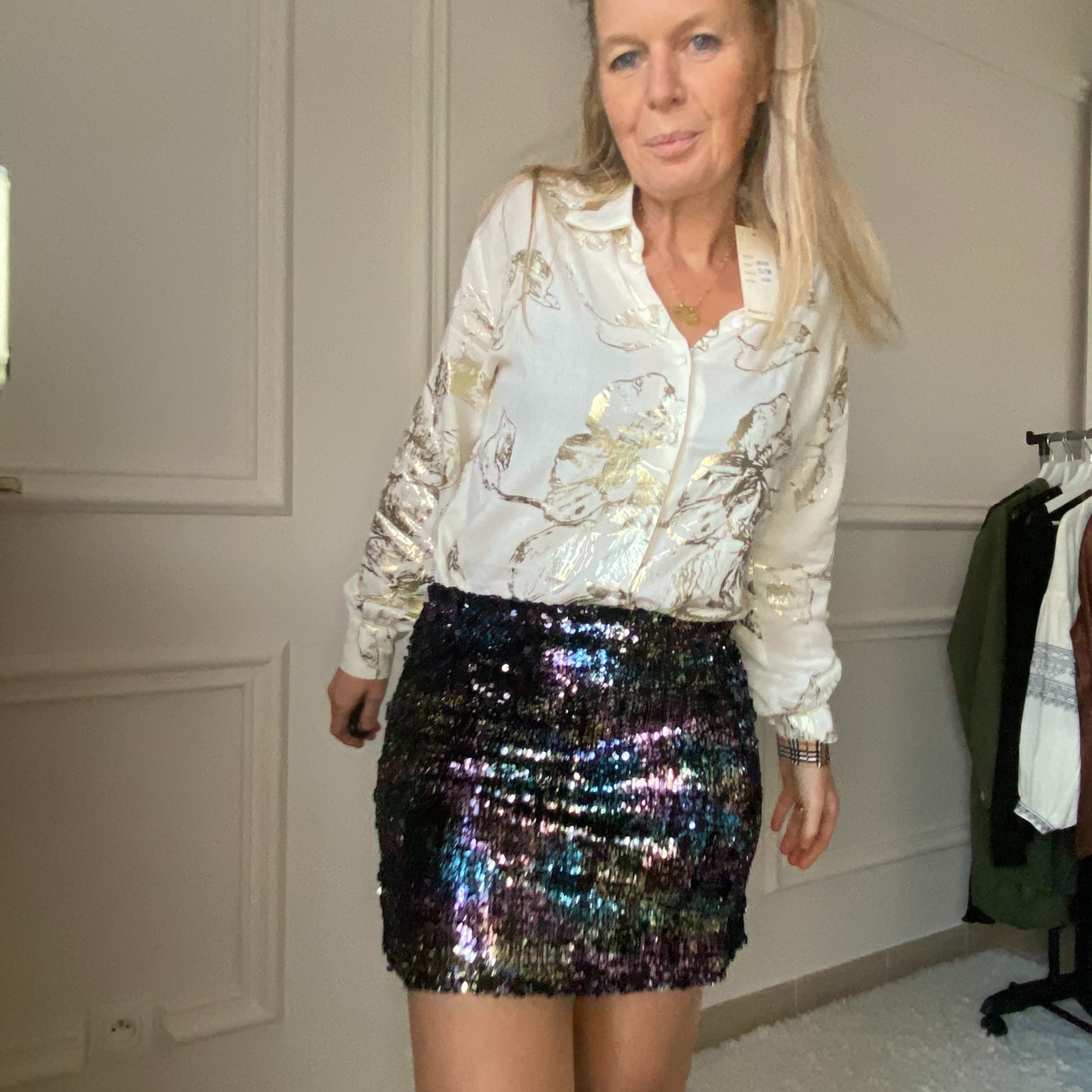 Chemise peacenlove or doré beige (1)