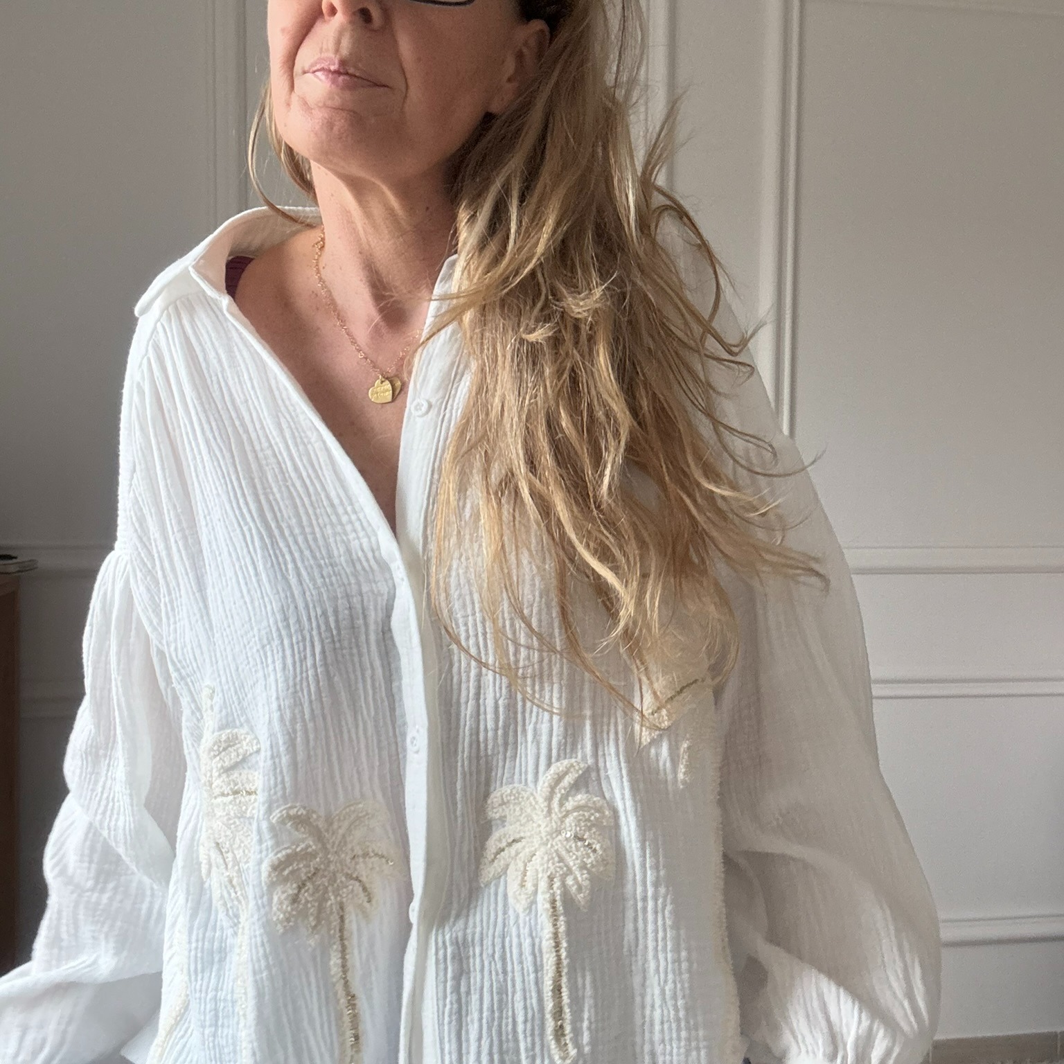 SARAH JOHN - VERSION M - MUSY MUSE BAHAMAS - Chemise blanche en gaze de coton (1)