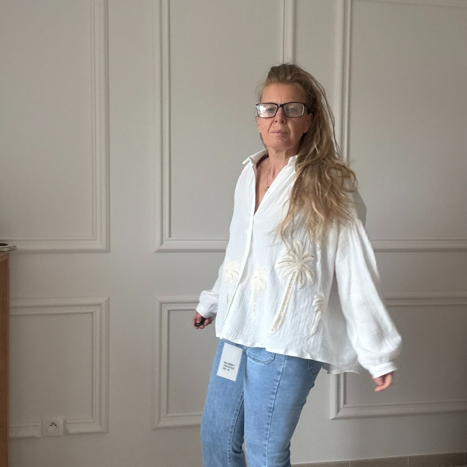 SARAH JOHN - VERSION M - MUSY MUSE BAHAMAS - Chemise blanche en gaze de coton (15)