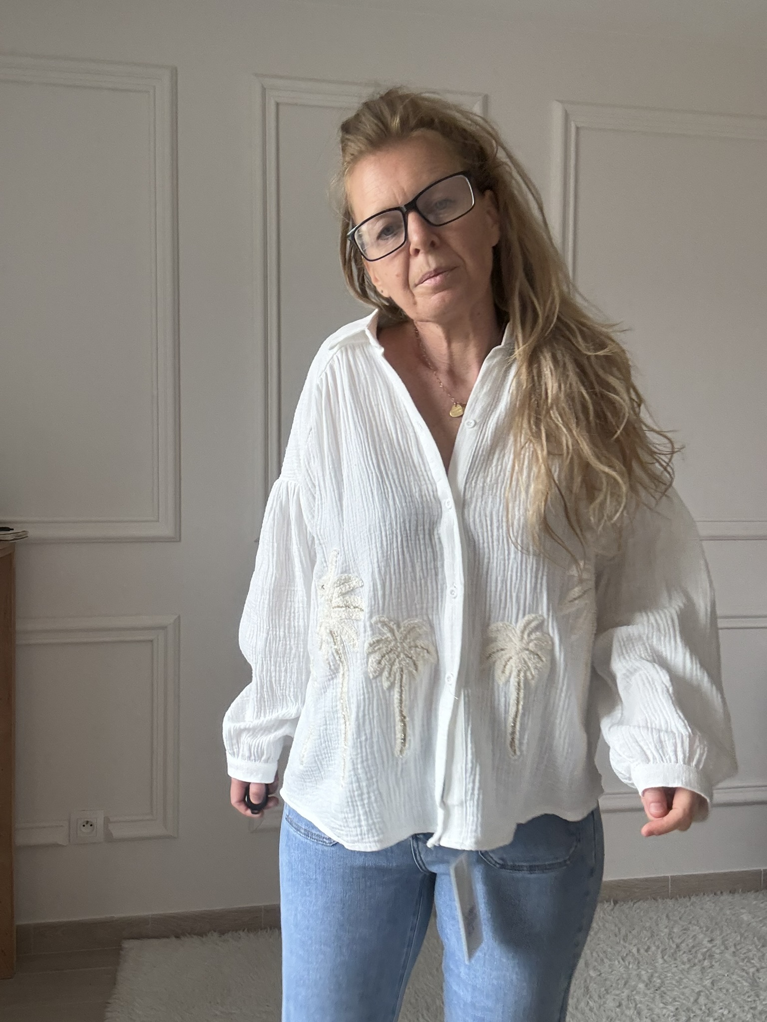 SARAH JOHN - VERSION M - MUSY MUSE BAHAMAS - Chemise blanche en gaze de coton (16)