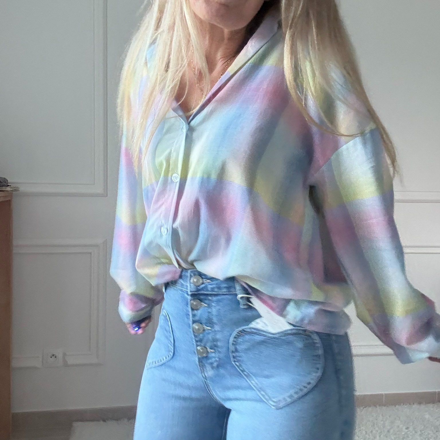 Chemise pastel adilynn arc en ciel rayures (44)