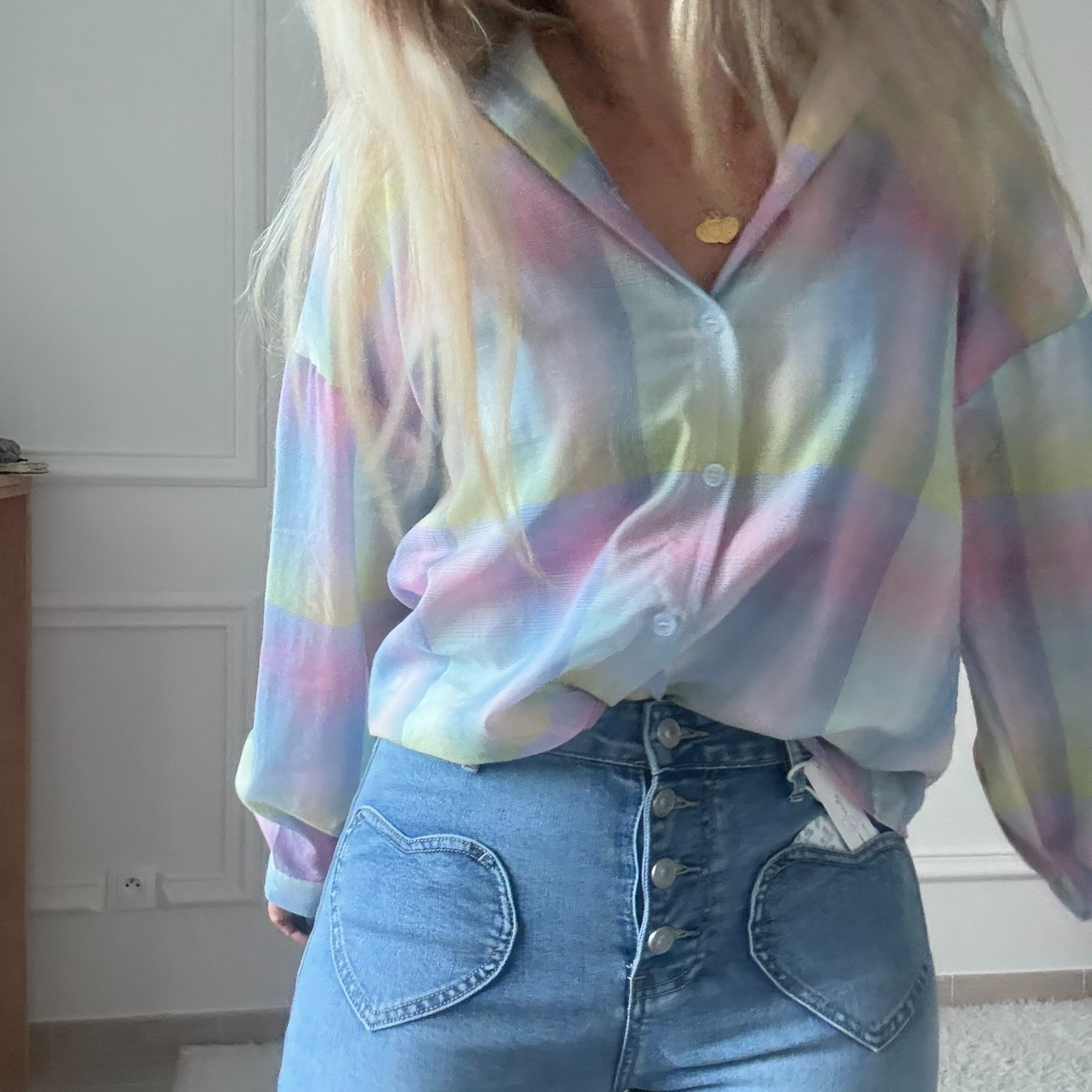 Chemise pastel adilynn arc en ciel rayures (45)