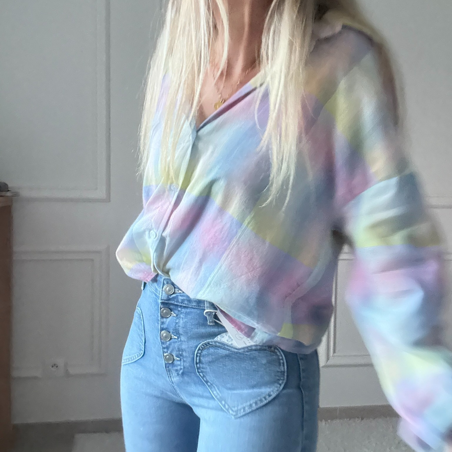 Chemise pastel adilynn arc en ciel rayures (47)