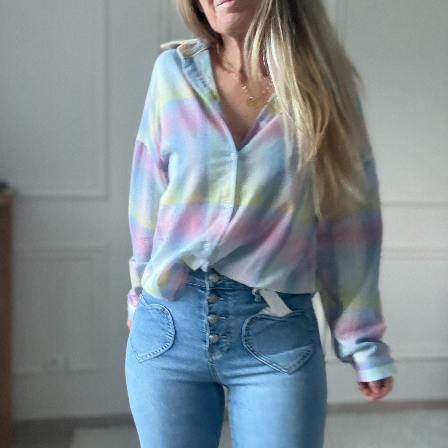 Chemise pastel adilynn arc en ciel rayures (54)