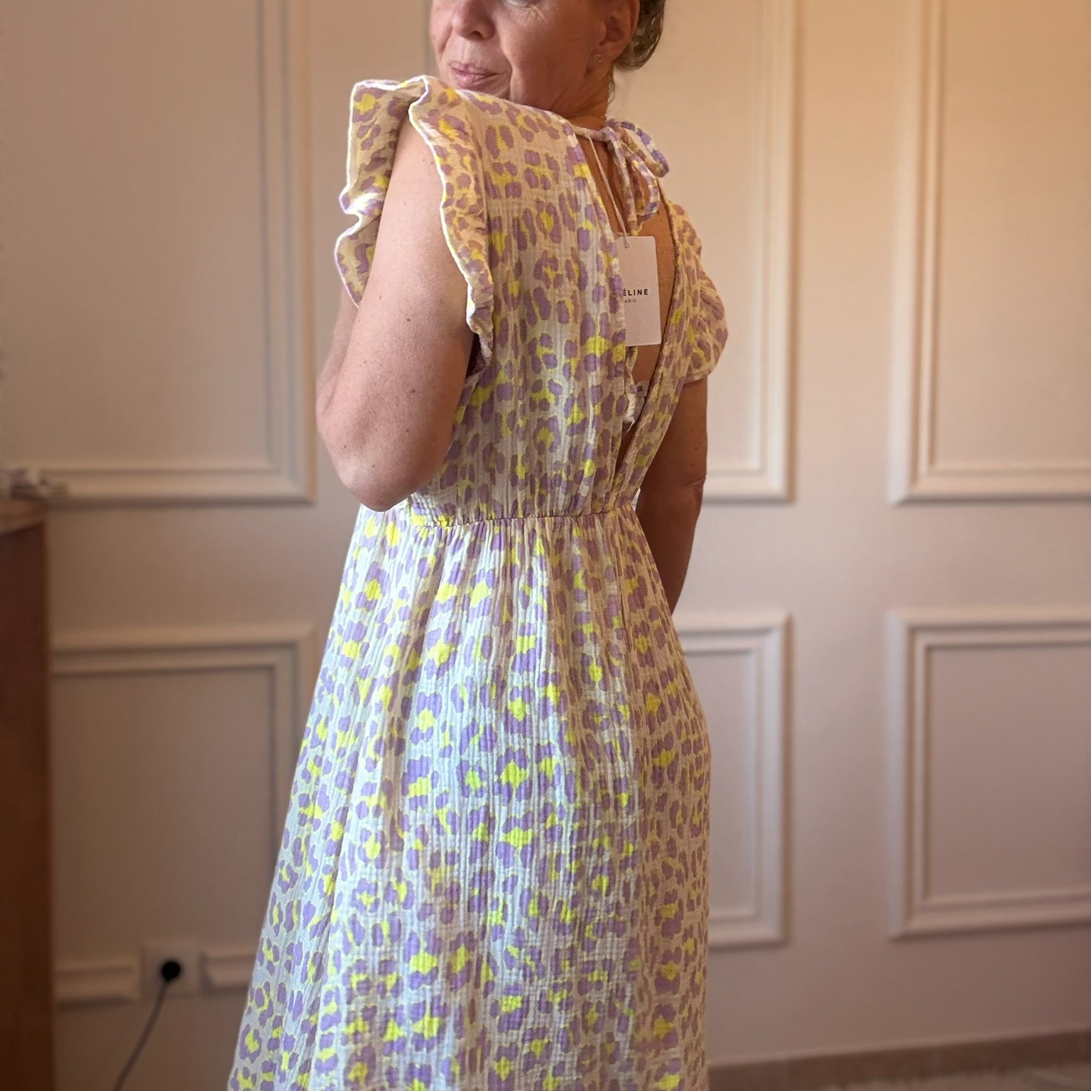ROBE LONGUE LEO NOELINE EN GAZE DE COTON  (3)
