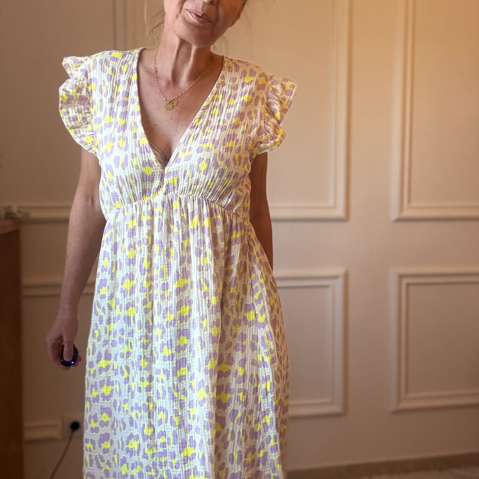 ROBE LONGUE LEO NOELINE EN GAZE DE COTON  (5)