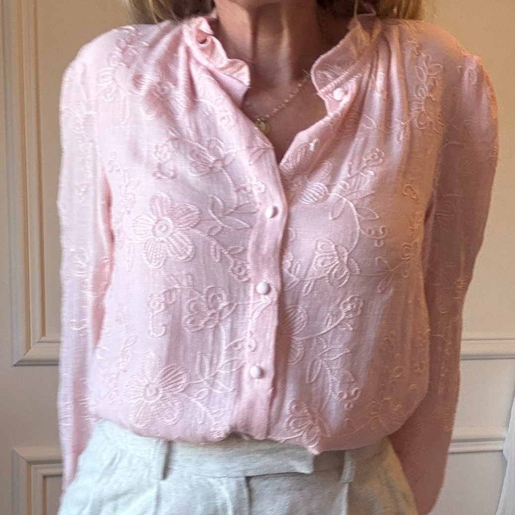 Camelia chemise brodée rose poudré peacenlove (1)