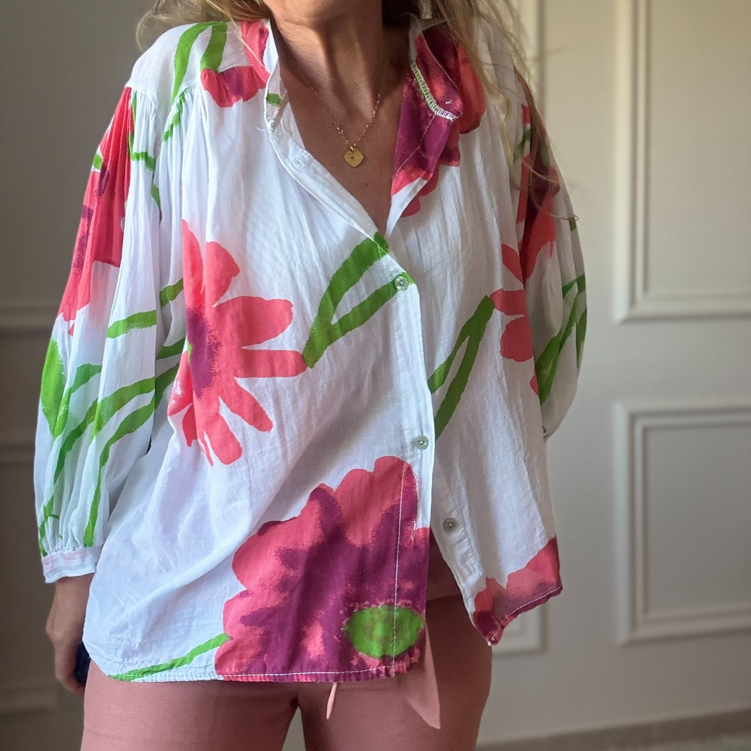 CAROLINE BLOUSE EN VOILE DE COTON GROSSE FLEURS COQUELICOT NOELINE (2)