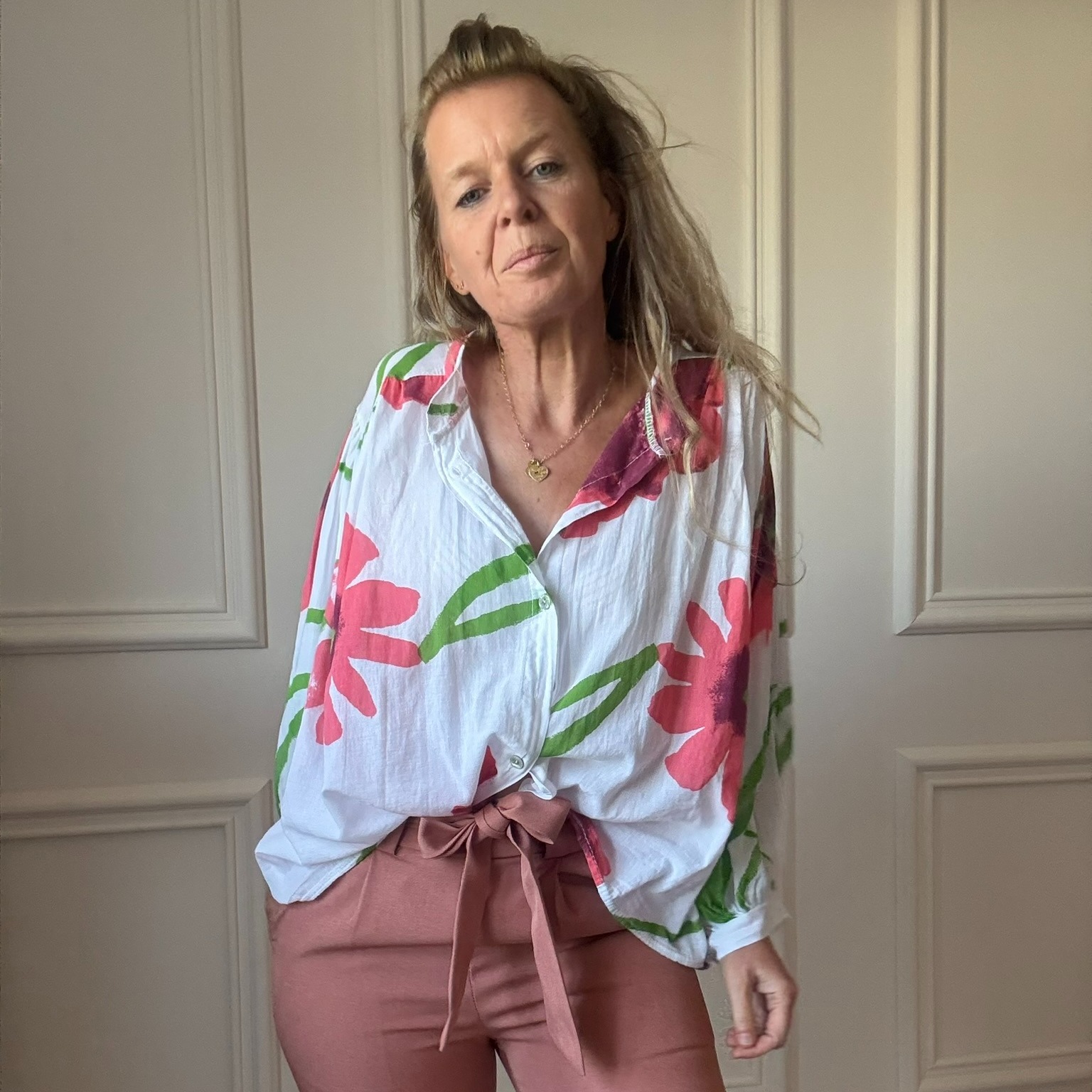 CAROLINE BLOUSE EN VOILE DE COTON GROSSE FLEURS COQUELICOT NOELINE (3)