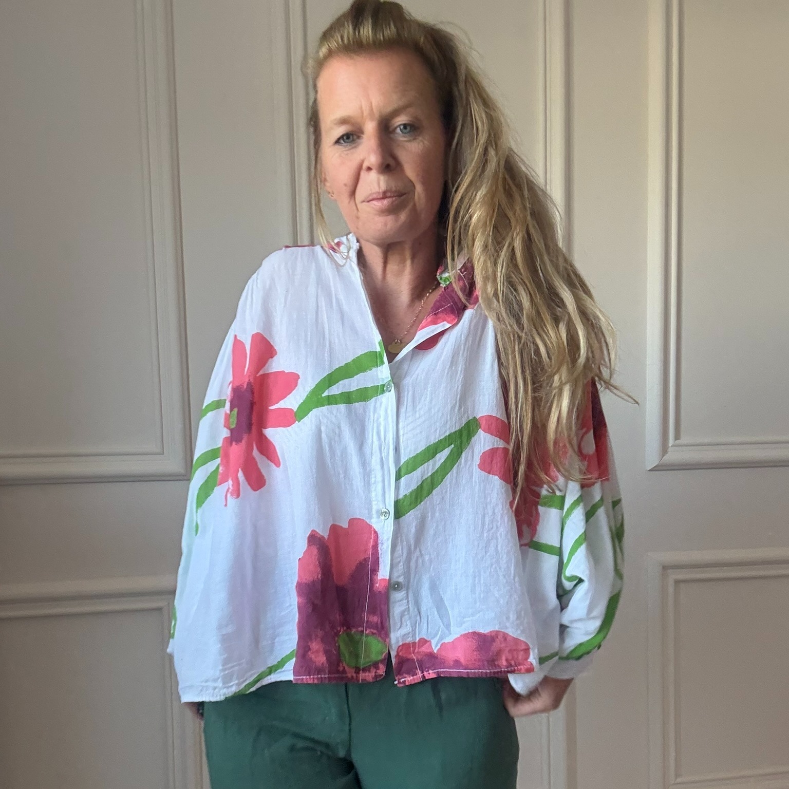 CAROLINE BLOUSE EN VOILE DE COTON GROSSE FLEURS COQUELICOT NOELINE (15)