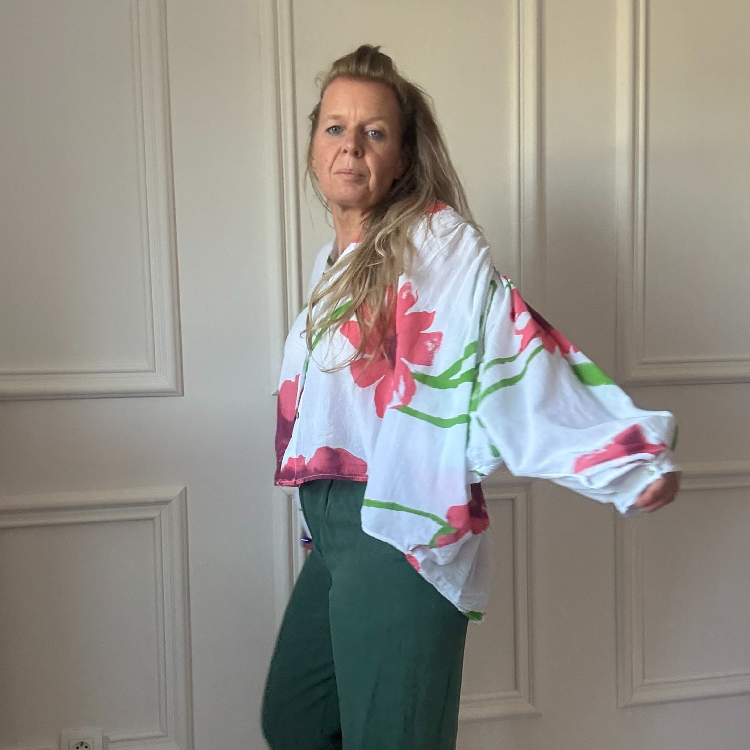 CAROLINE BLOUSE EN VOILE DE COTON GROSSE FLEURS COQUELICOT NOELINE (19)