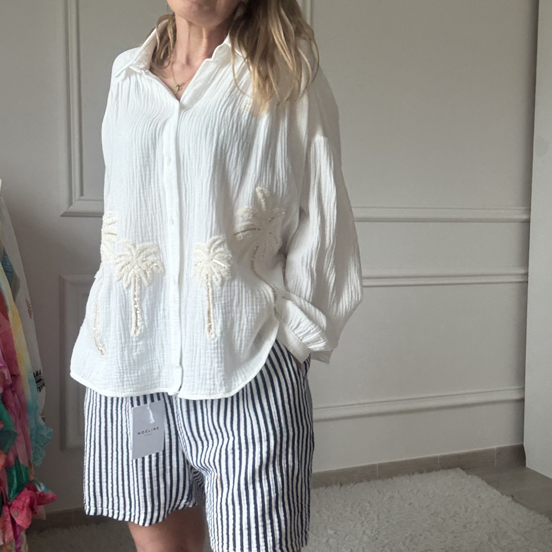 SHORT RAYE MARIN NOELINE EN GAZE DE COTON (3)