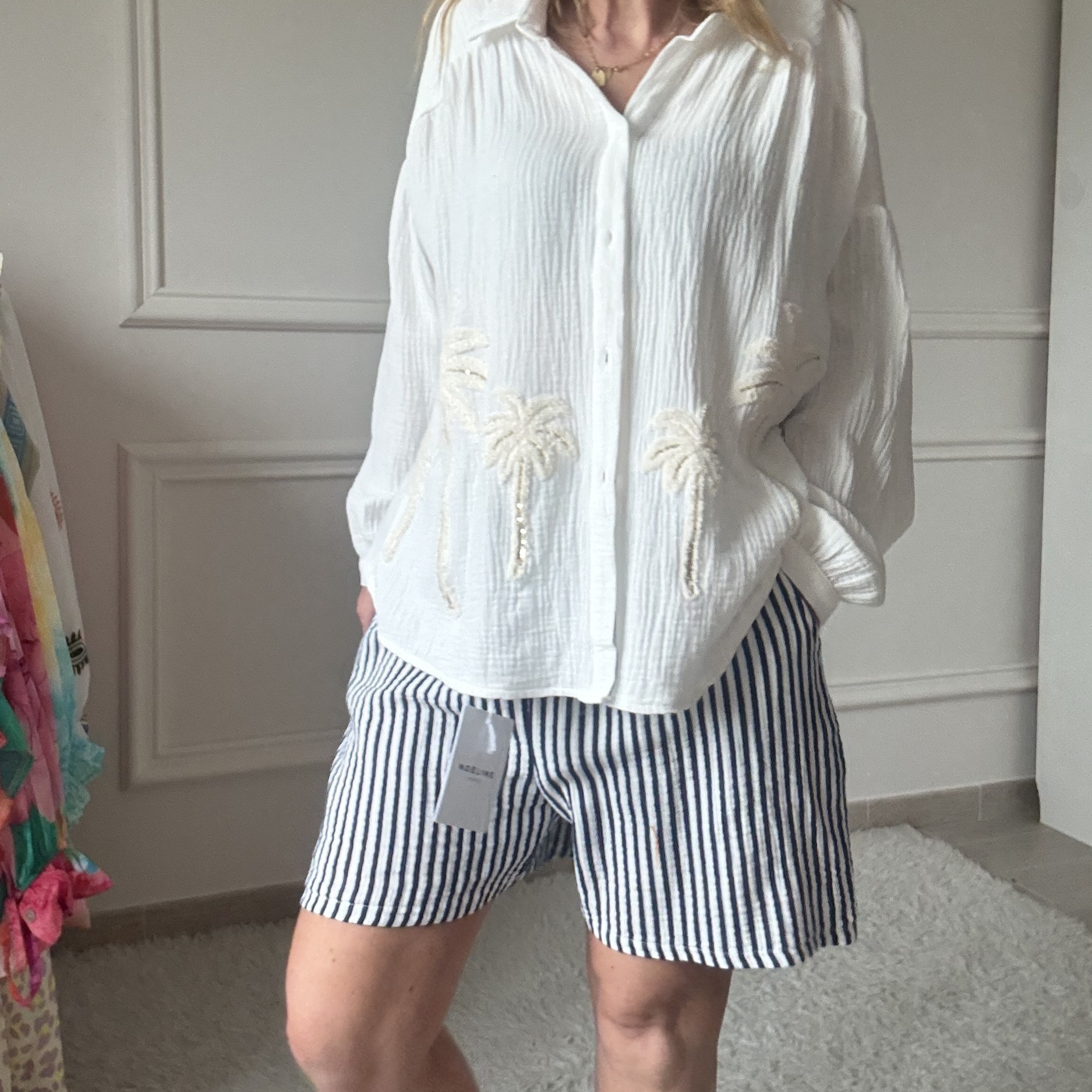 SHORT RAYE MARIN NOELINE EN GAZE DE COTON (8)