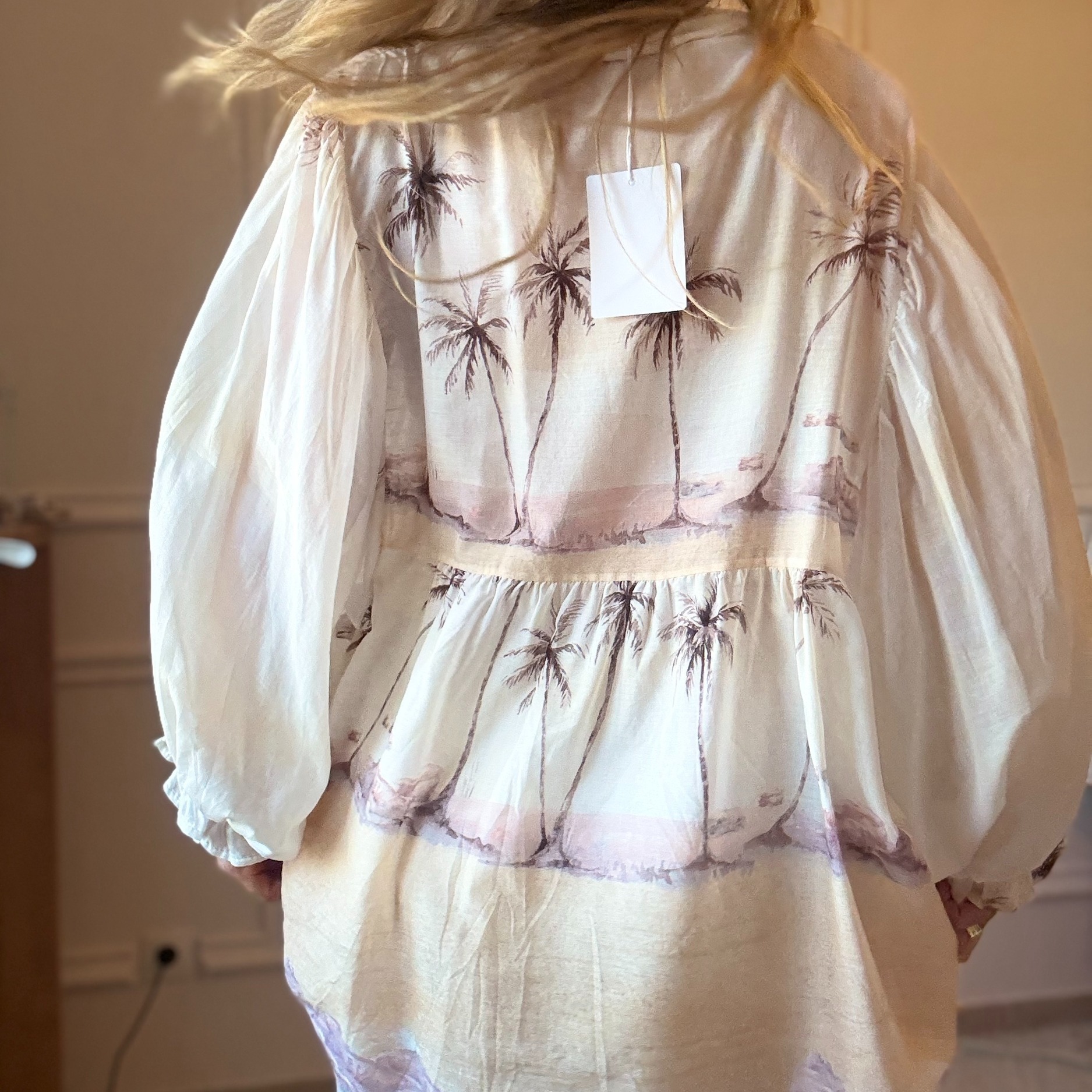 05 VENUS BLOUSE EN VOILE DE COTON PALMIER beige NOELINE (7)