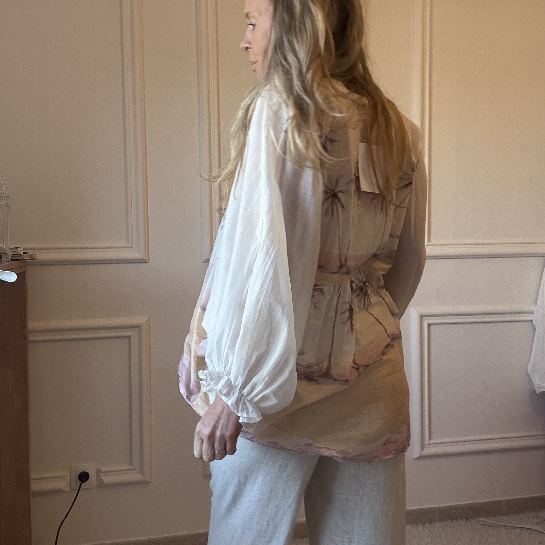 05 VENUS BLOUSE EN VOILE DE COTON PALMIER beige NOELINE (11)